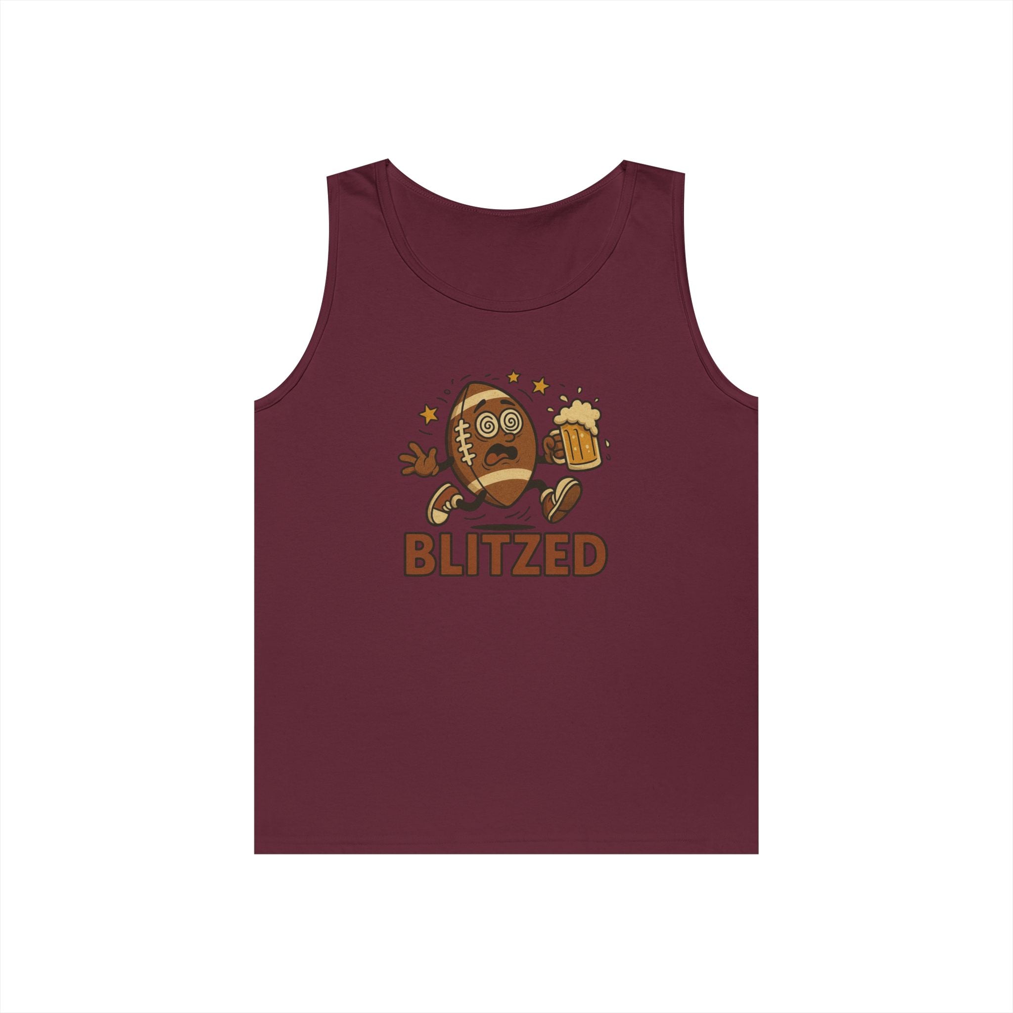 Blitzed Graphic Tank Top – Funny Football Beer T-Shirt