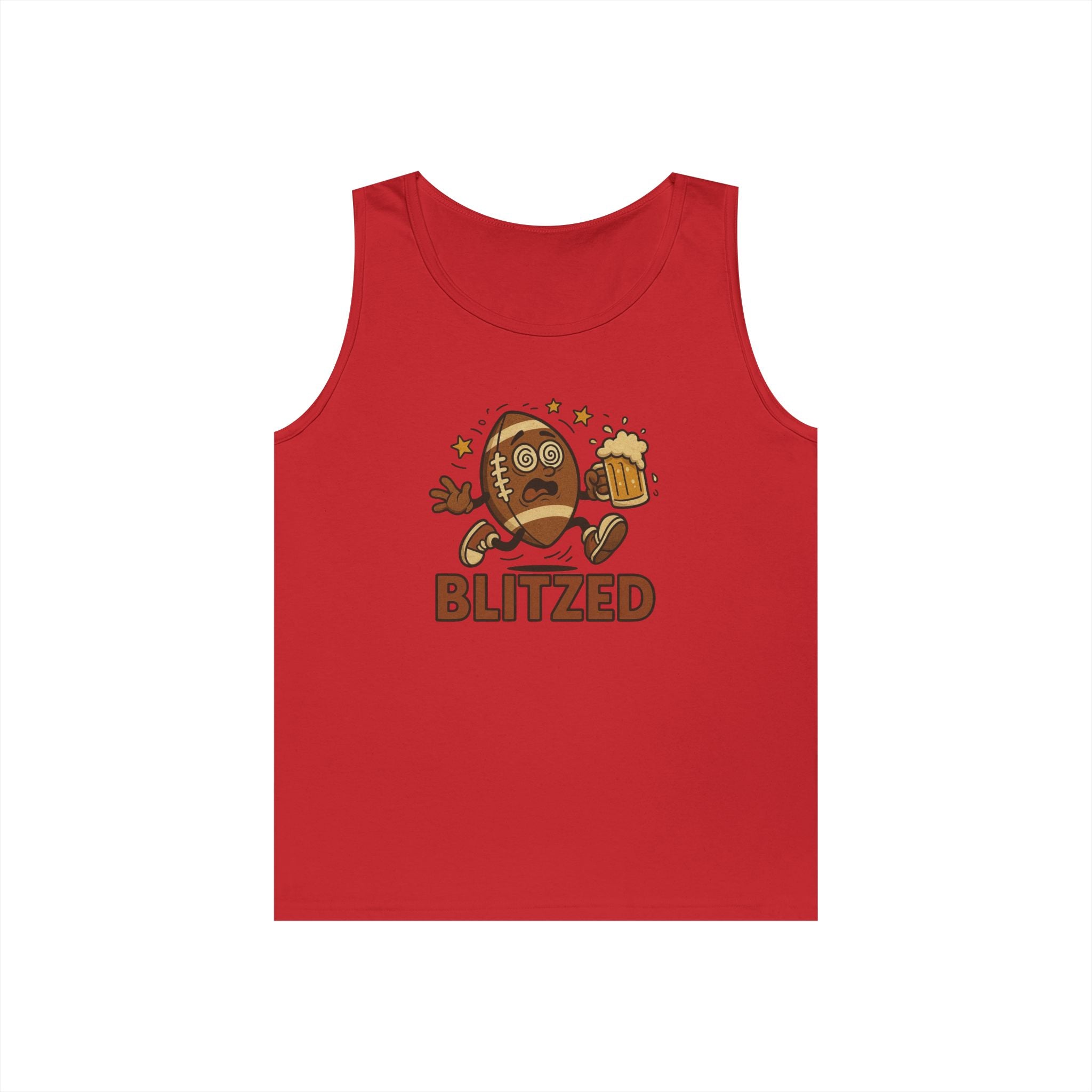 Blitzed Graphic Tank Top – Funny Football Beer T-Shirt