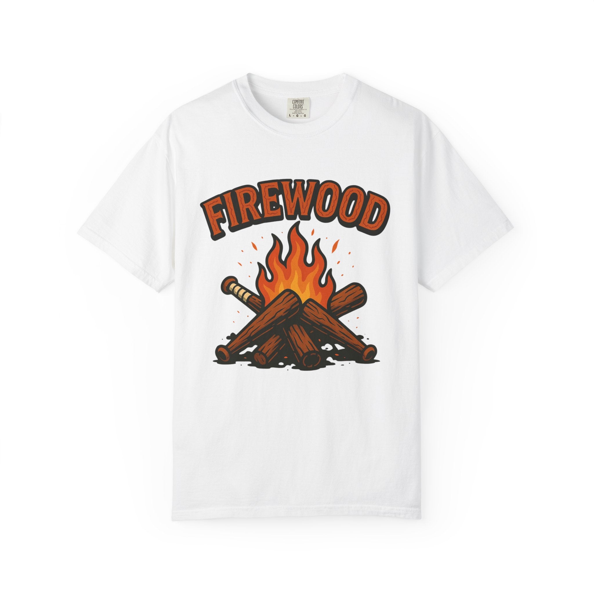 Firewood Baseball Tee – Retro Campfire Graphic Shirt