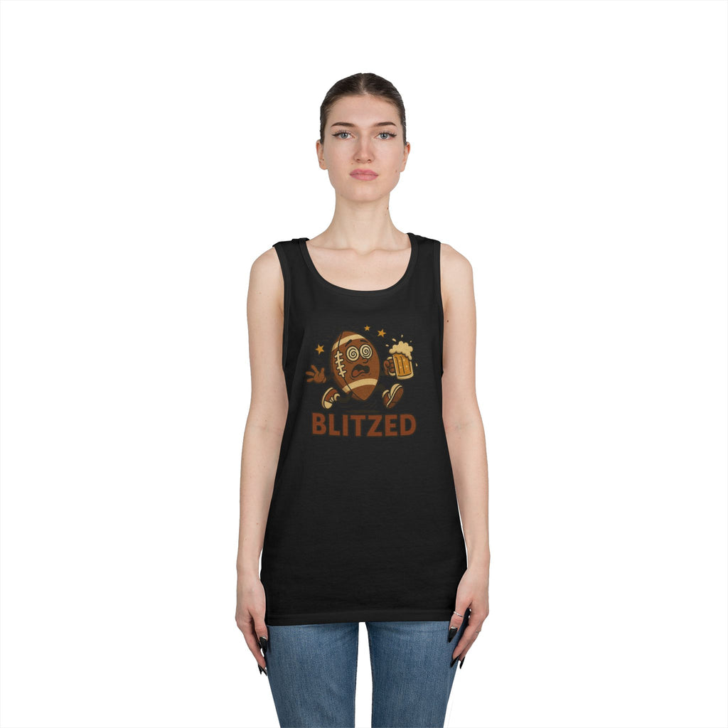 Blitzed Graphic Tank Top – Funny Football Beer T-Shirt