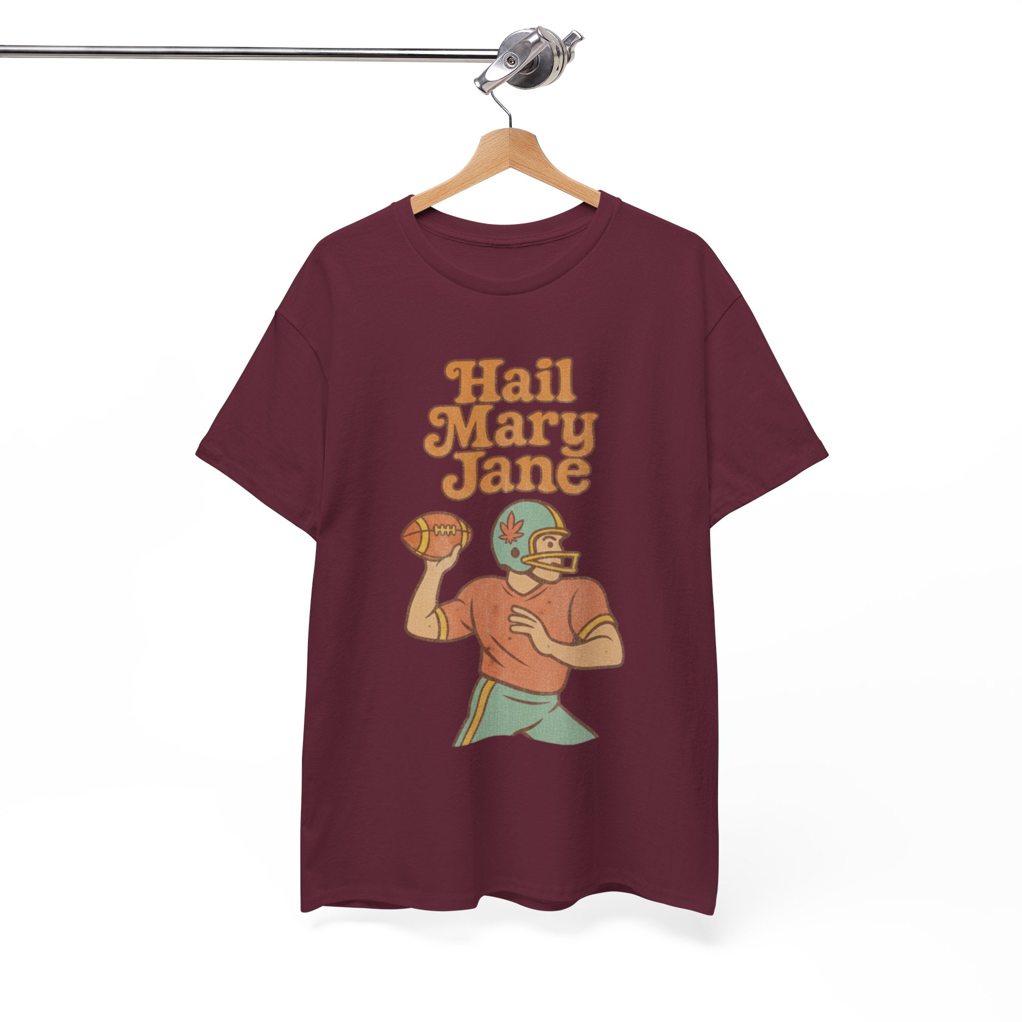 Hail Mary Jane T-Shirt – Retro Funny Football 420 Graphic Tee for Men & Women