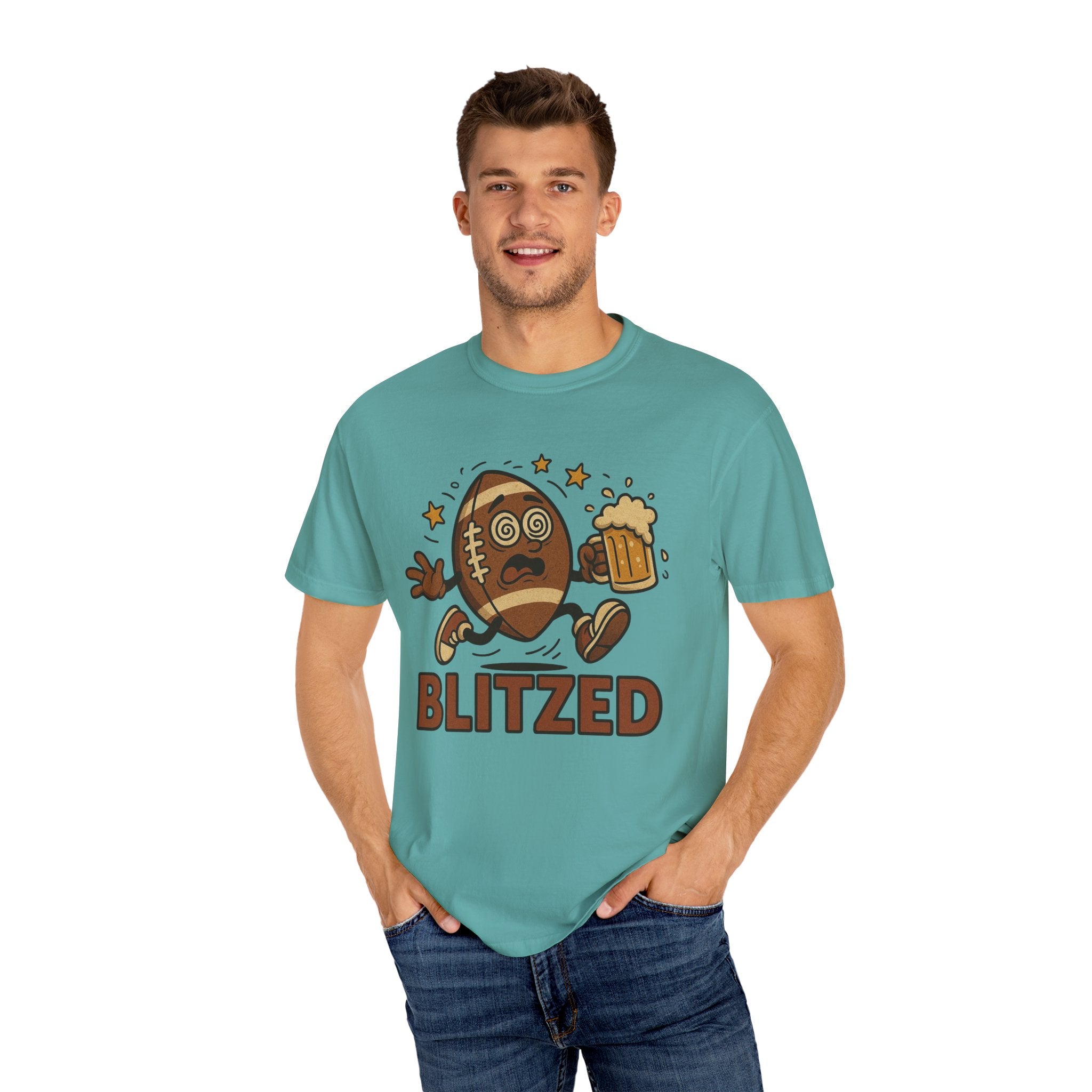 Blitzed Graphic Tee – Funny Football Beer T-Shirt