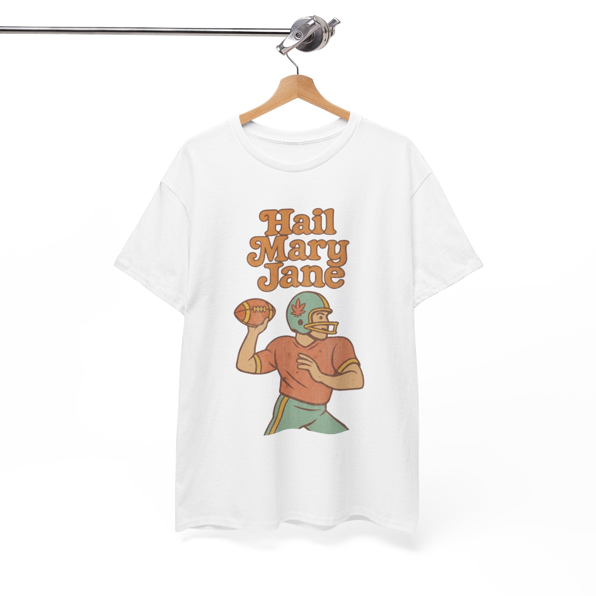 Hail Mary Jane T-Shirt – Retro Funny Football 420 Graphic Tee for Men & Women