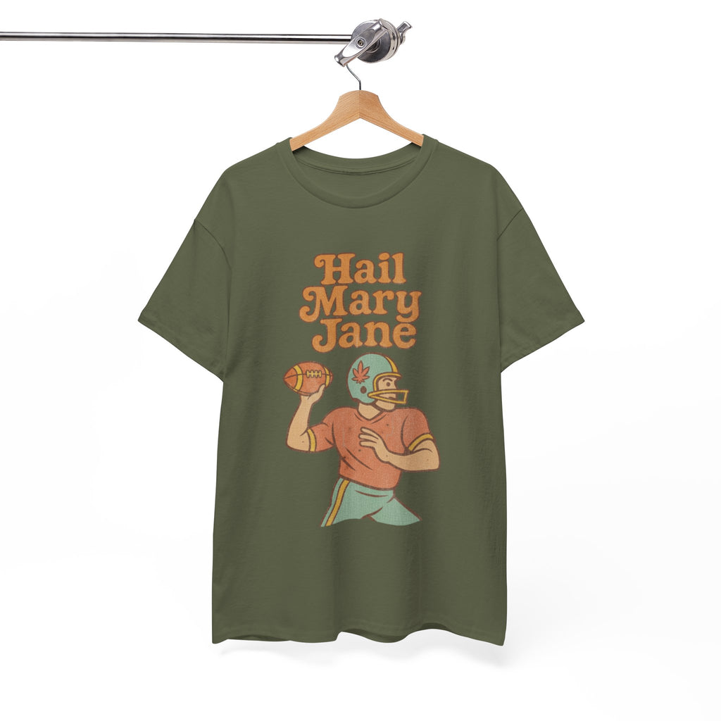 Hail Mary Jane T-Shirt – Retro Funny Football 420 Graphic Tee for Men & Women