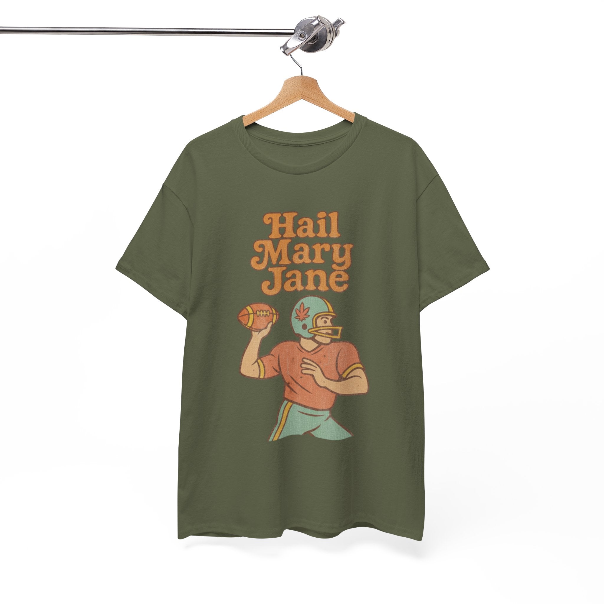 Hail Mary Jane T-Shirt – Retro Funny Football 420 Graphic Tee for Men & Women