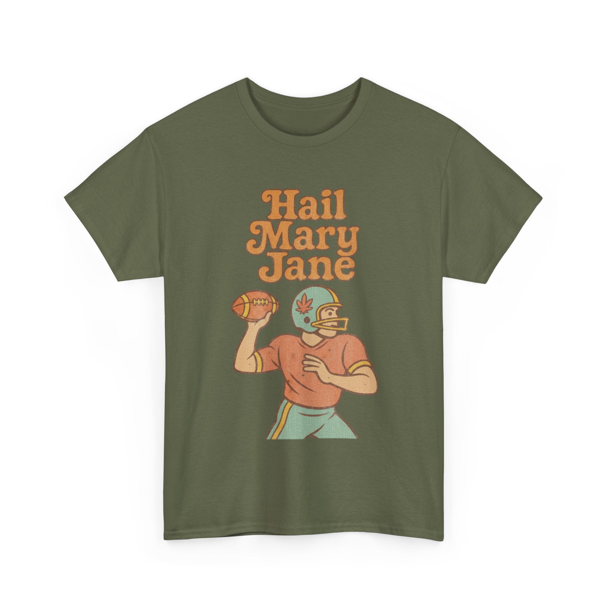Hail Mary Jane T-Shirt – Retro Funny Football 420 Graphic Tee for Men & Women