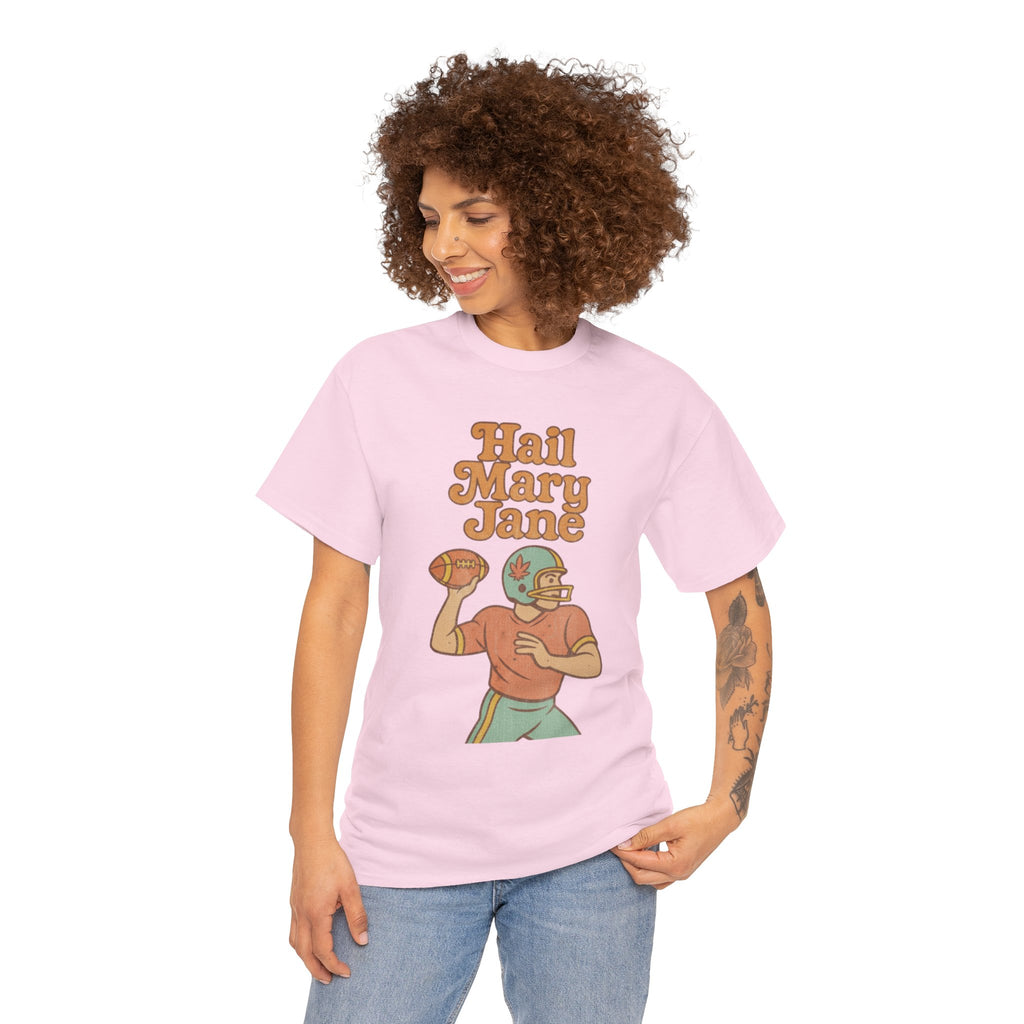 Hail Mary Jane T-Shirt – Retro Funny Football 420 Graphic Tee for Men & Women