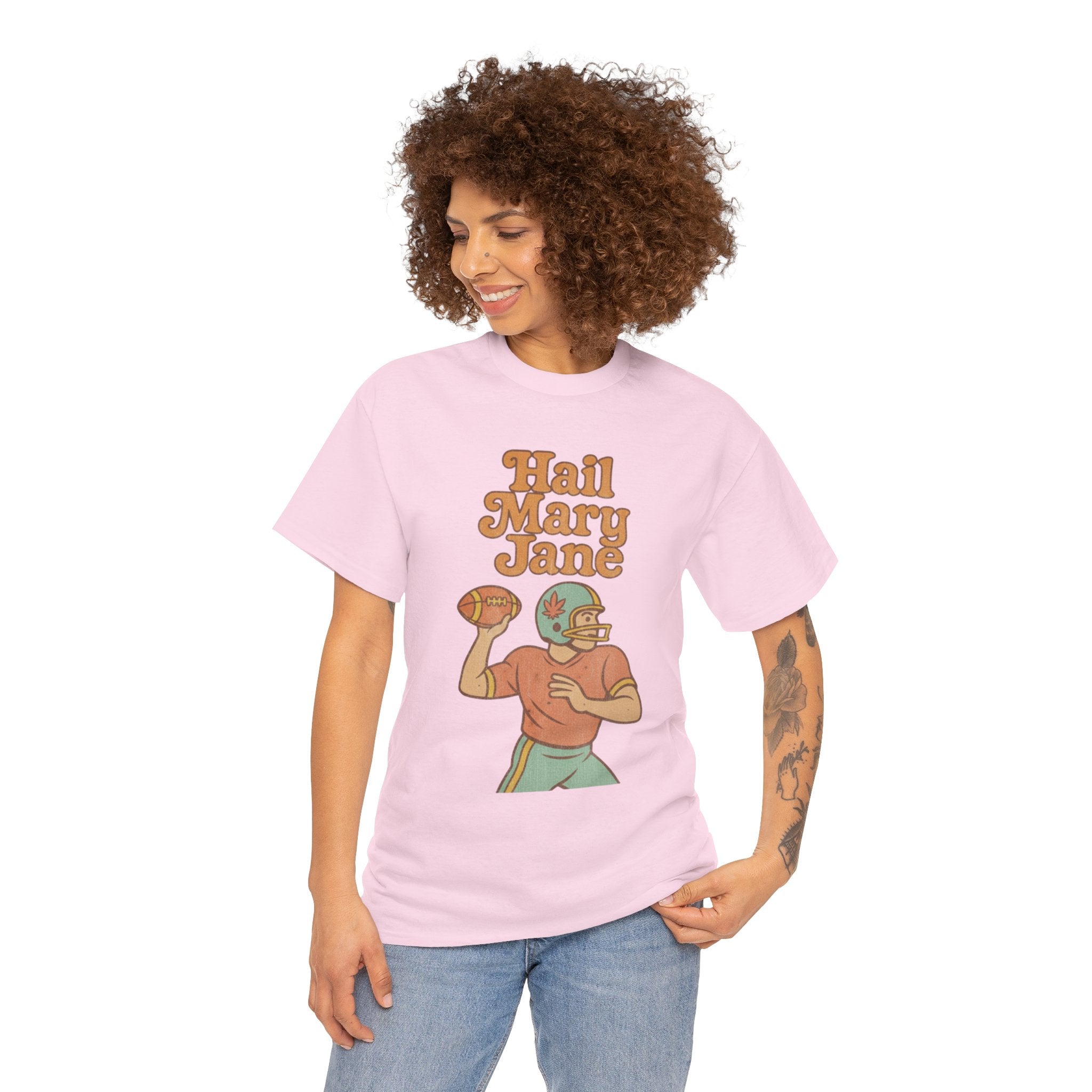 Hail Mary Jane T-Shirt – Retro Funny Football 420 Graphic Tee for Men & Women