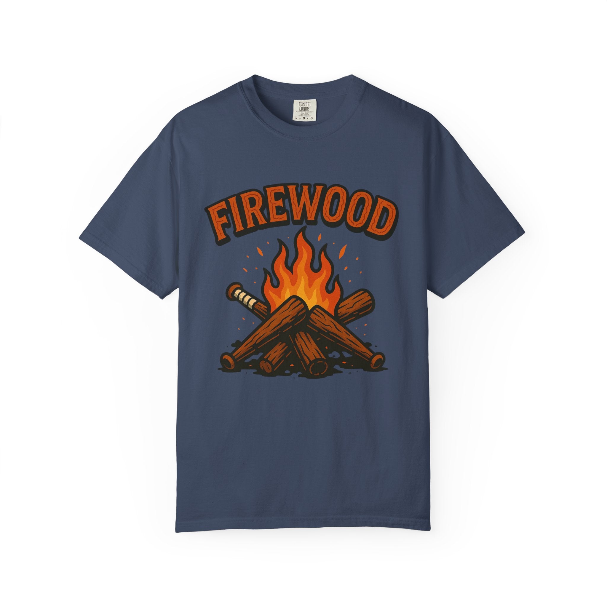 Firewood Baseball Tee – Retro Campfire Graphic Shirt