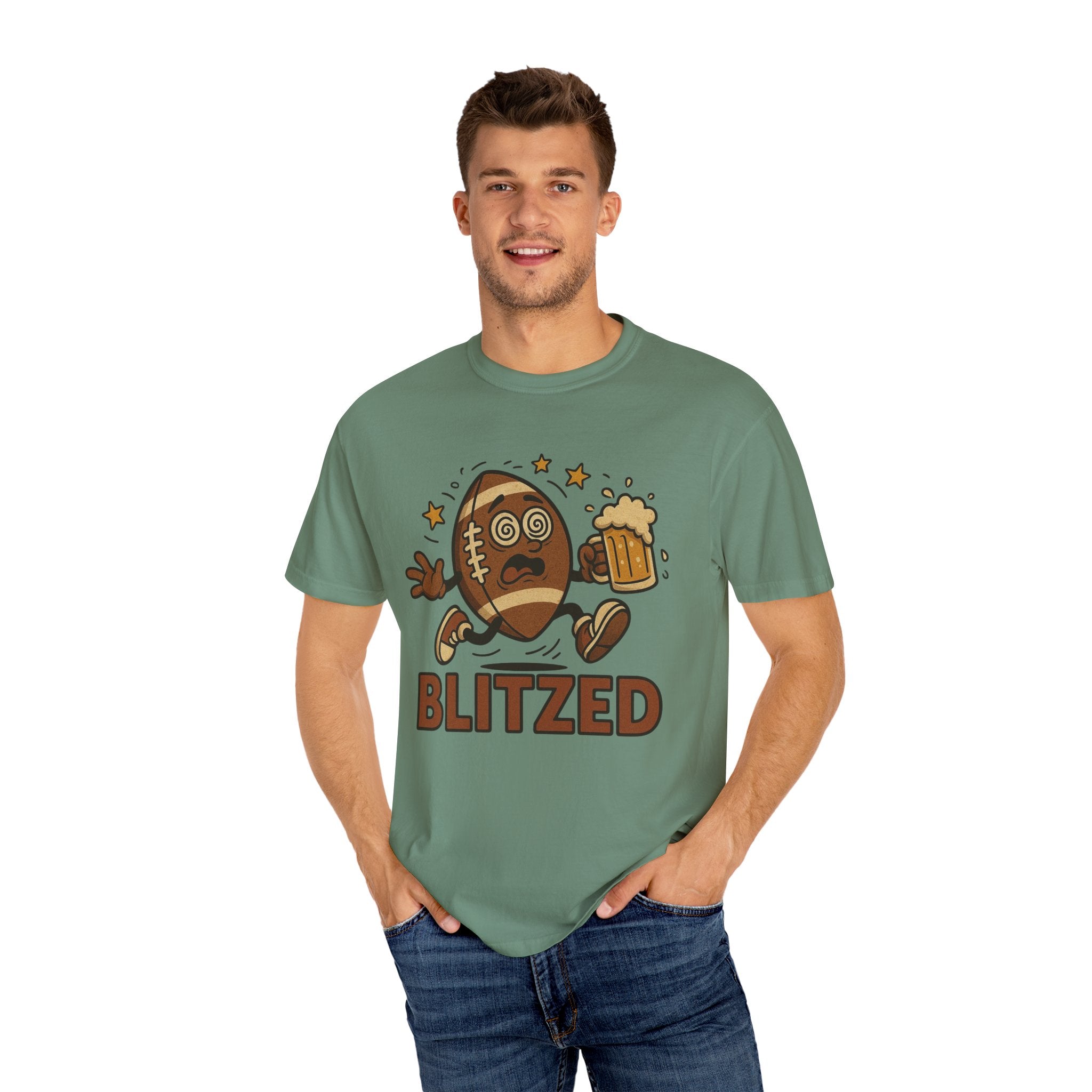 Blitzed Graphic Tee – Funny Football Beer T-Shirt