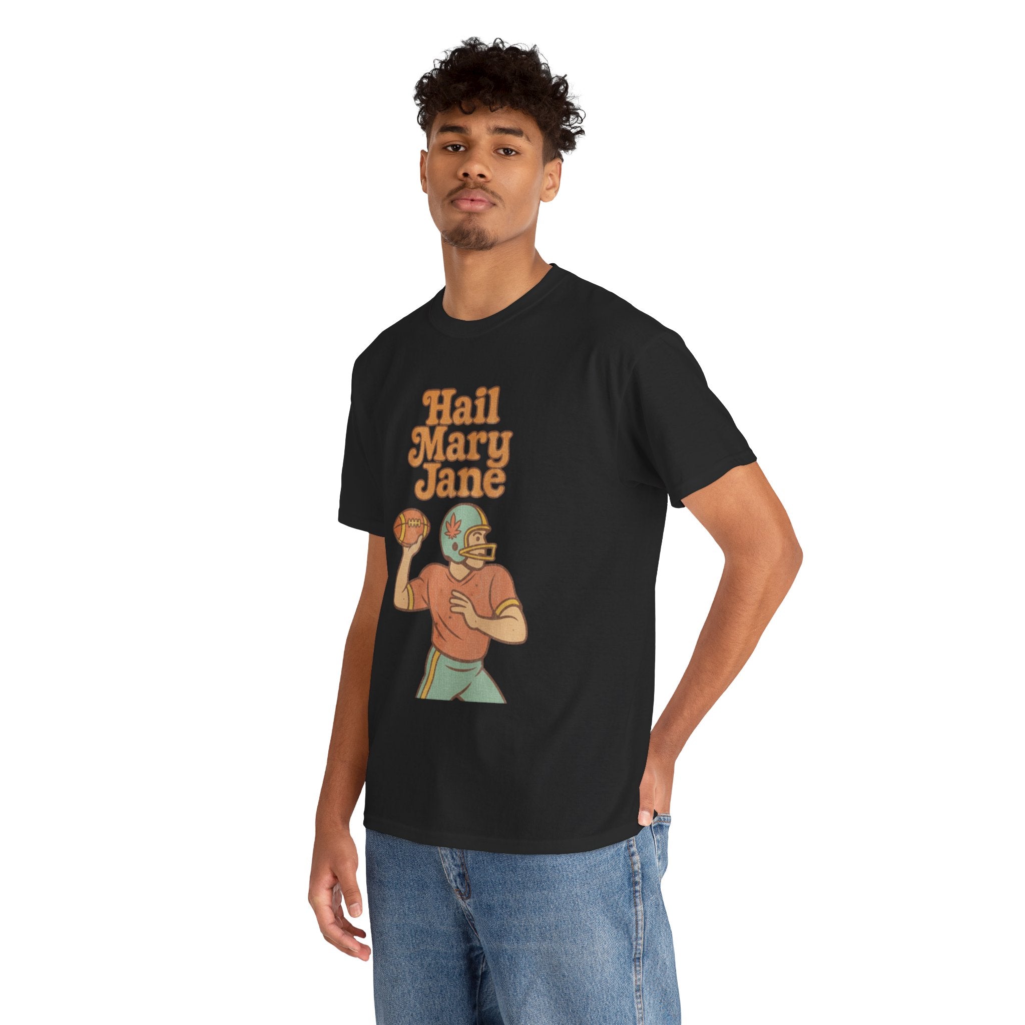Hail Mary Jane T-Shirt – Retro Funny Football 420 Graphic Tee for Men & Women