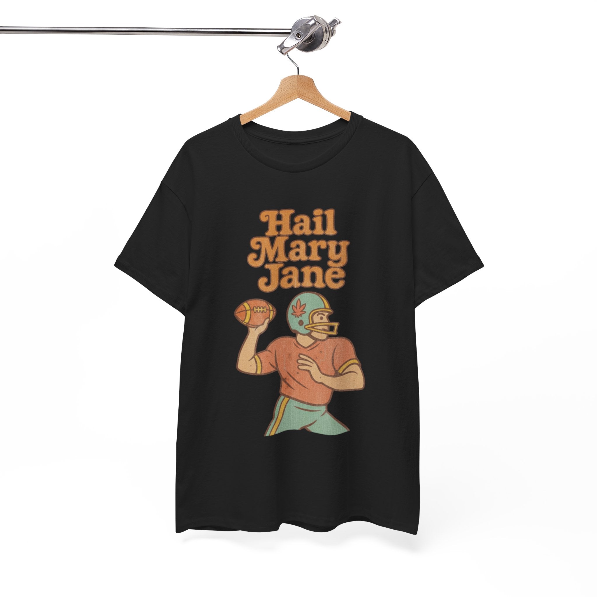 Hail Mary Jane T-Shirt – Retro Funny Football 420 Graphic Tee for Men & Women