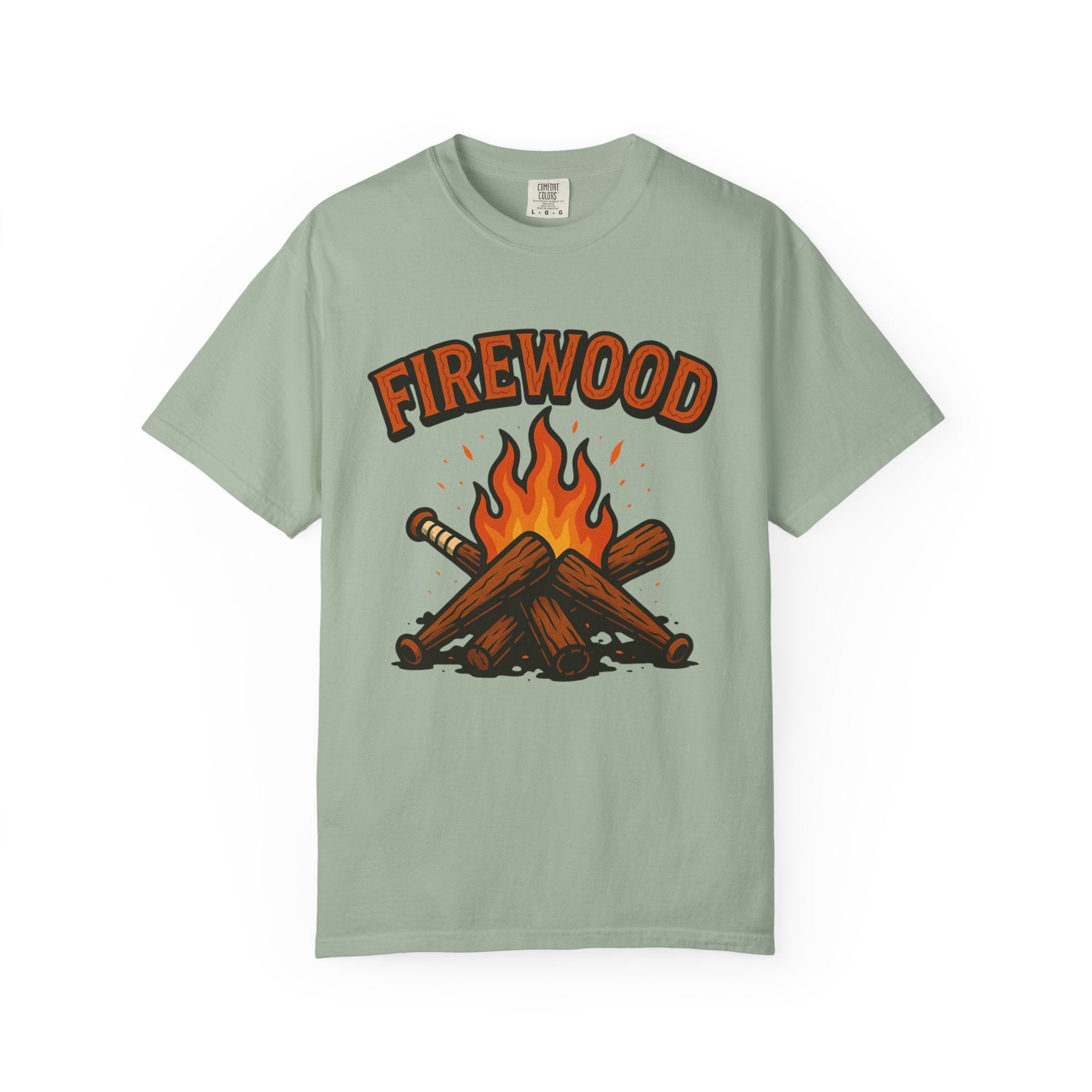 Firewood Baseball Tee – Retro Campfire Graphic Shirt