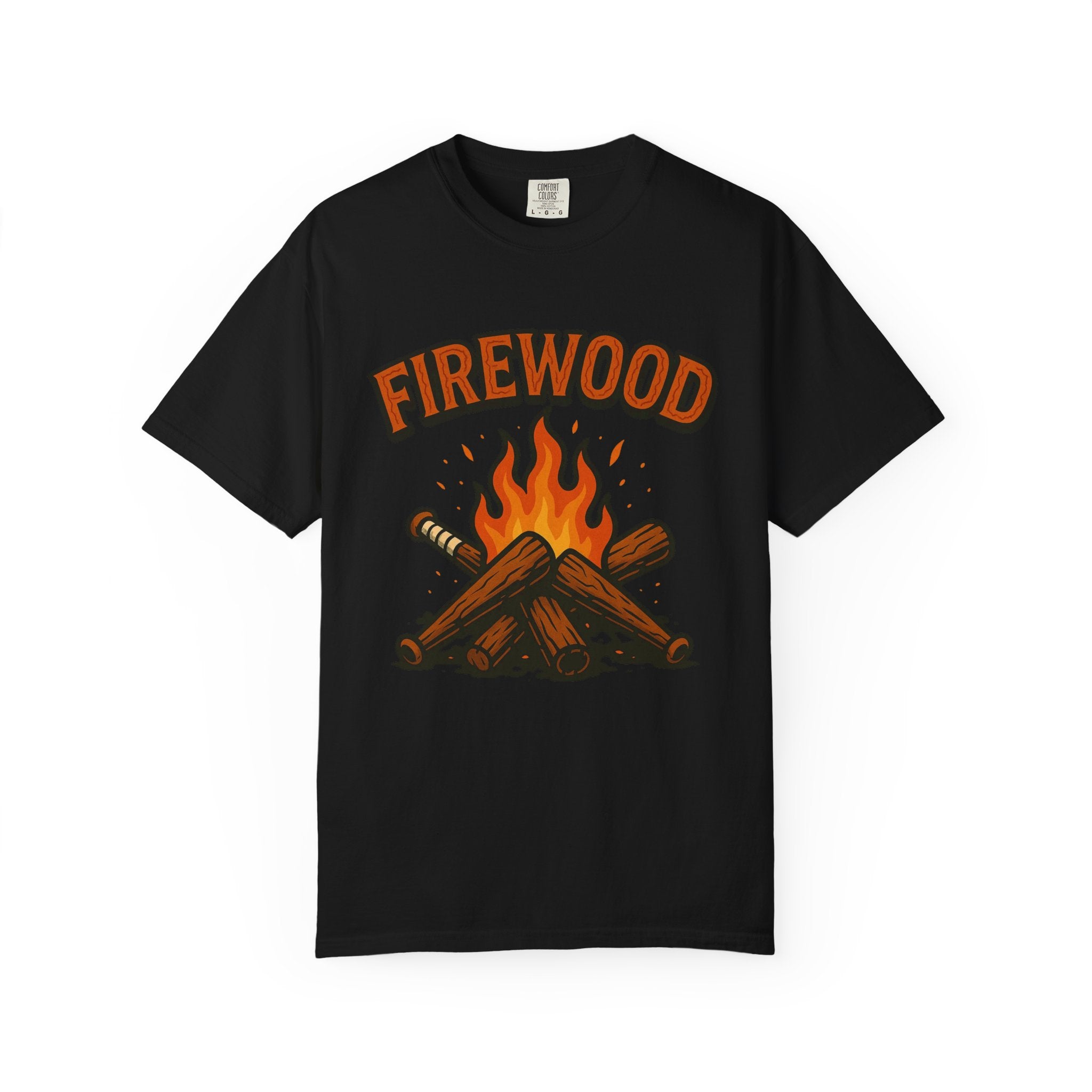 Firewood Baseball Tee – Retro Campfire Graphic Shirt