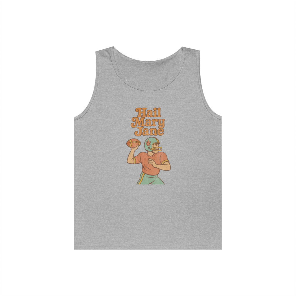 Hail Mary Jane Tank Top – Retro Funny Football 420 Graphic Tee for Men & Women