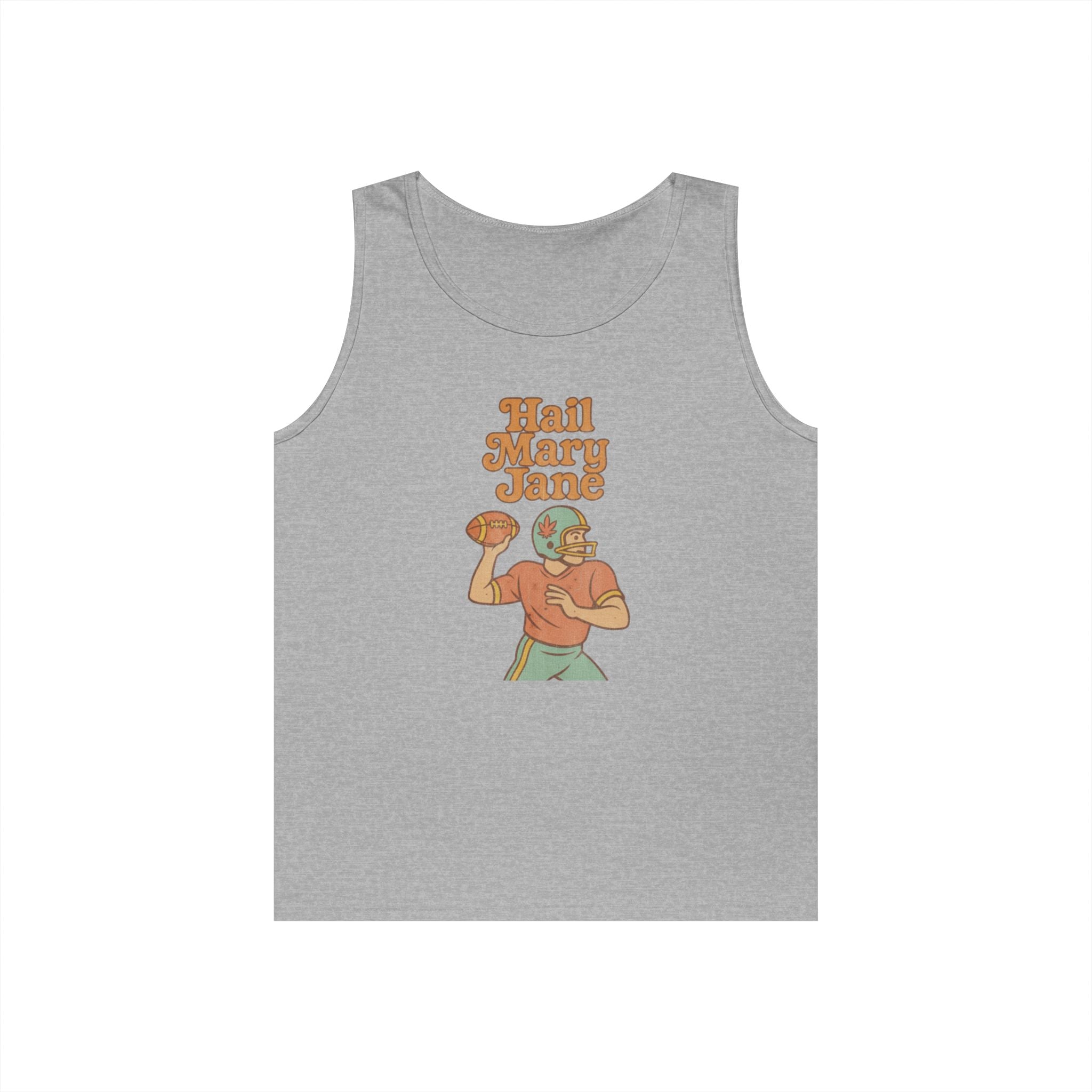 Hail Mary Jane Tank Top – Retro Funny Football 420 Graphic Tee for Men & Women