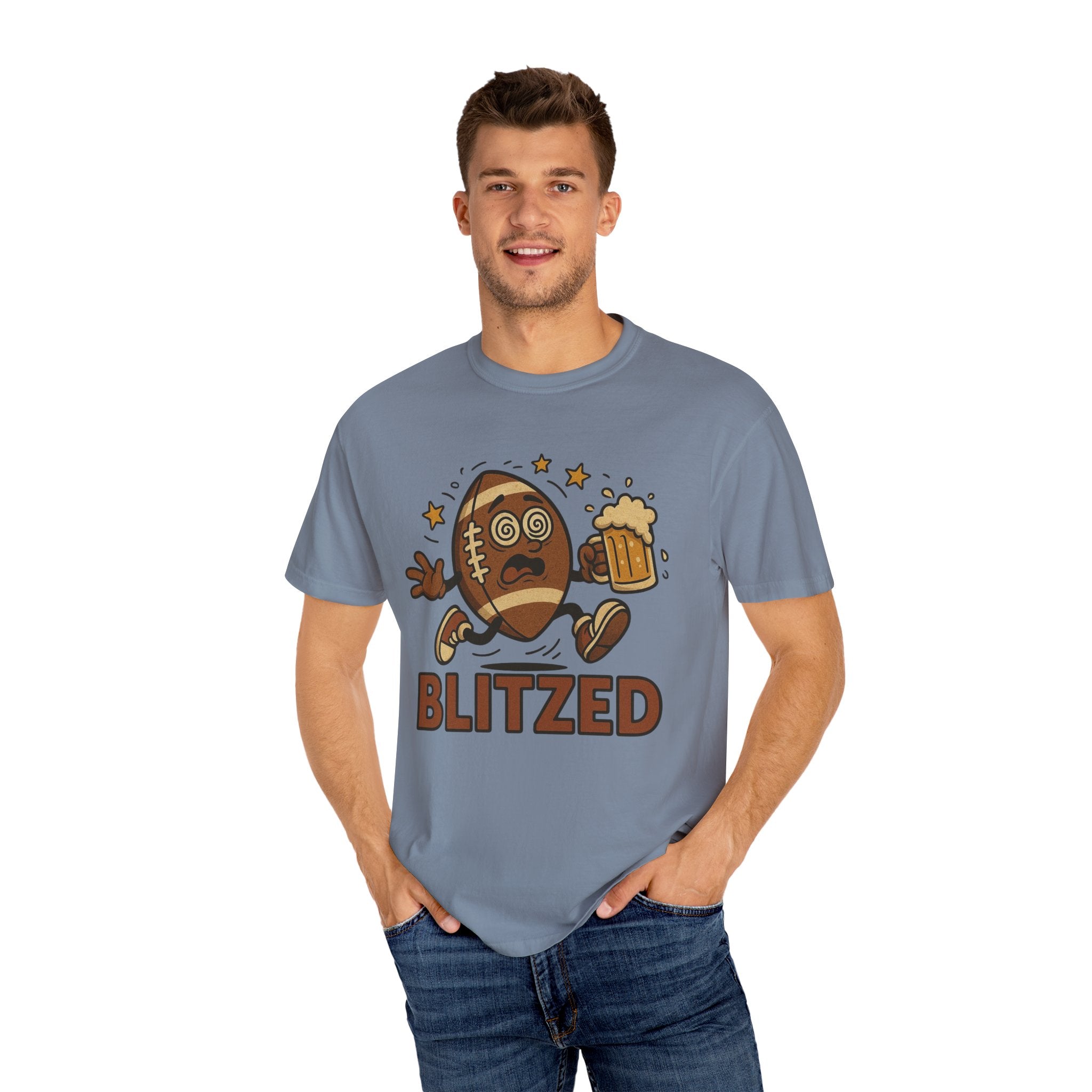 Blitzed Graphic Tee – Funny Football Beer T-Shirt