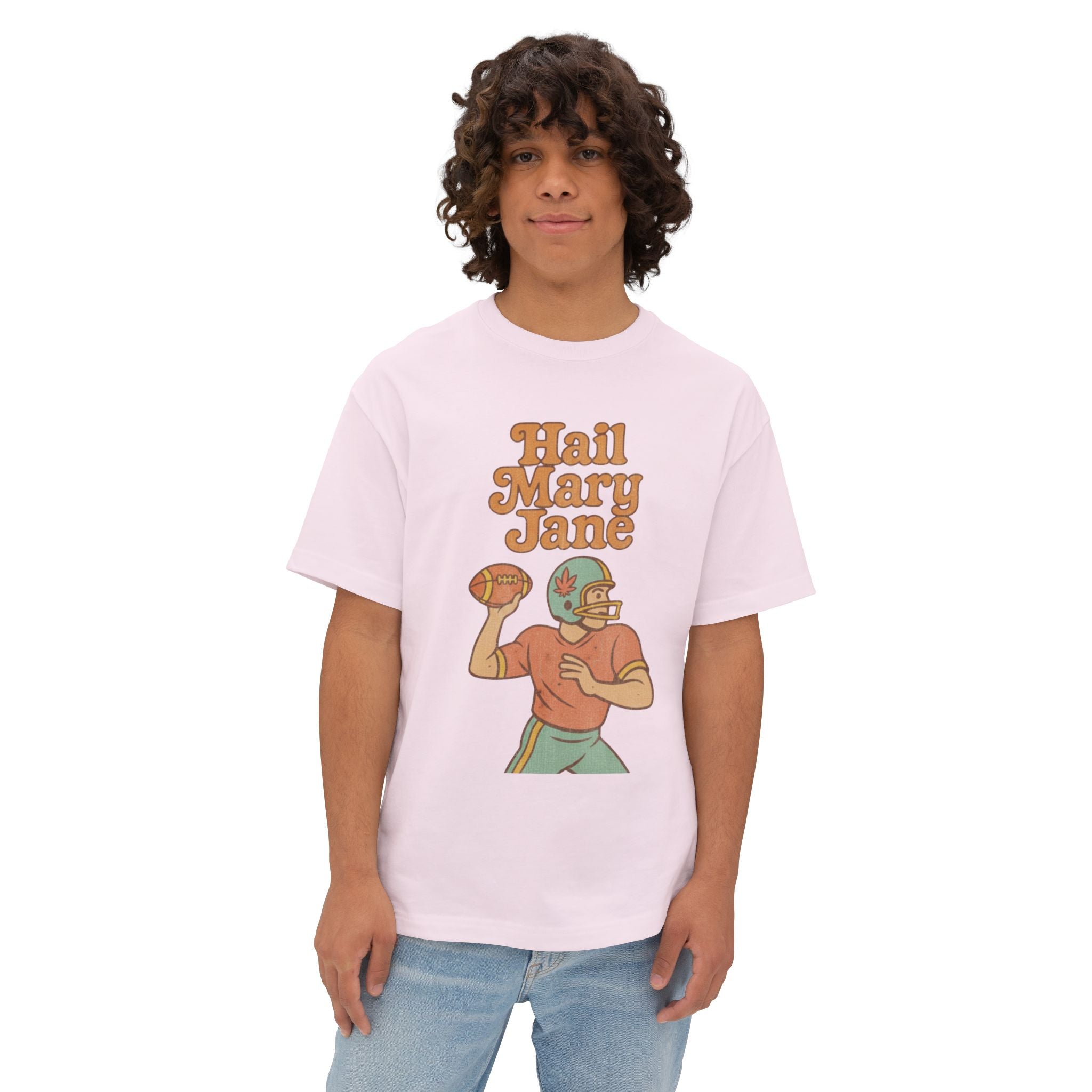 Hail Mary Jane, Unisex Oversized Boxy Tee, Distressed Style