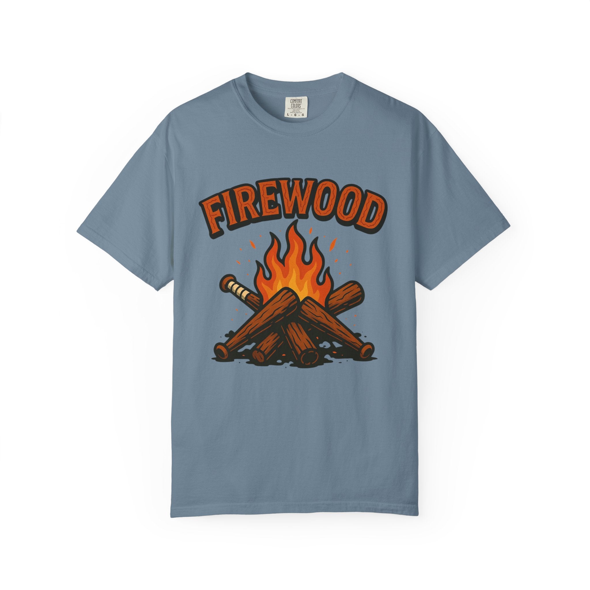 Firewood Baseball Tee – Retro Campfire Graphic Shirt