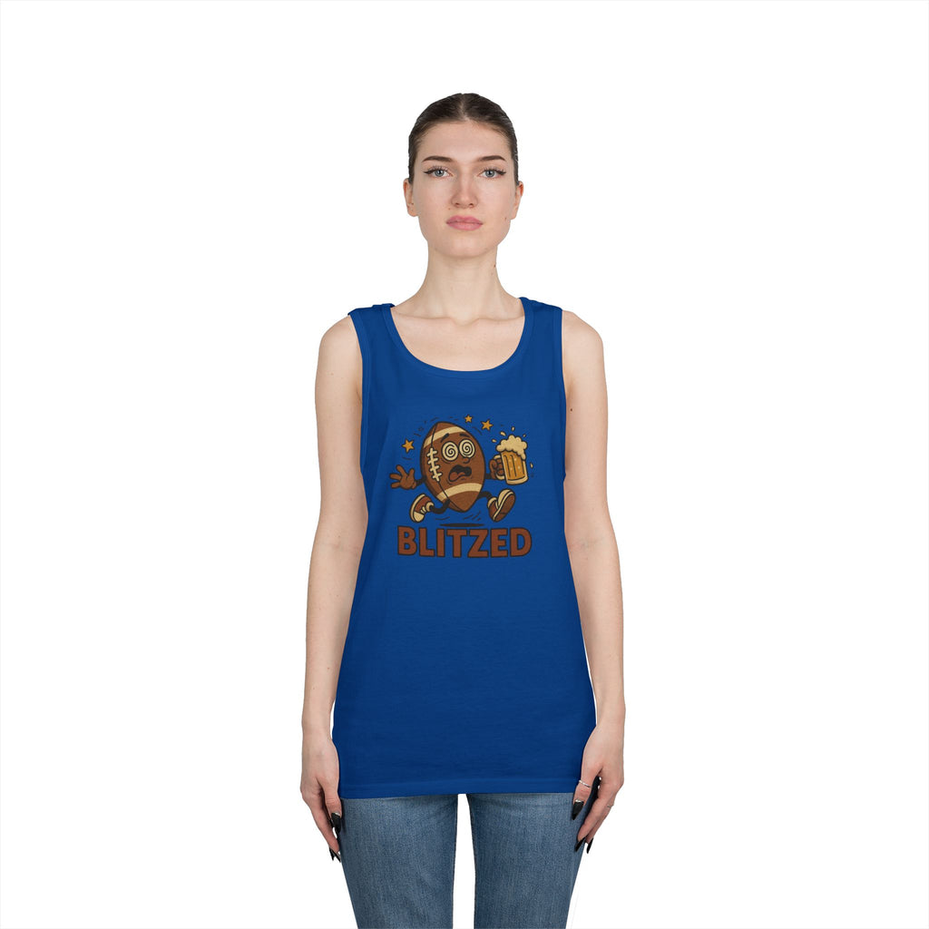 Blitzed Graphic Tank Top – Funny Football Beer T-Shirt