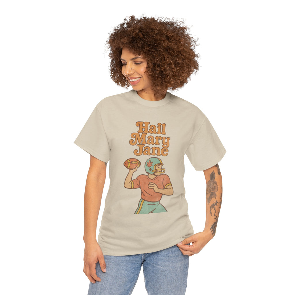 Hail Mary Jane T-Shirt – Retro Funny Football 420 Graphic Tee for Men & Women