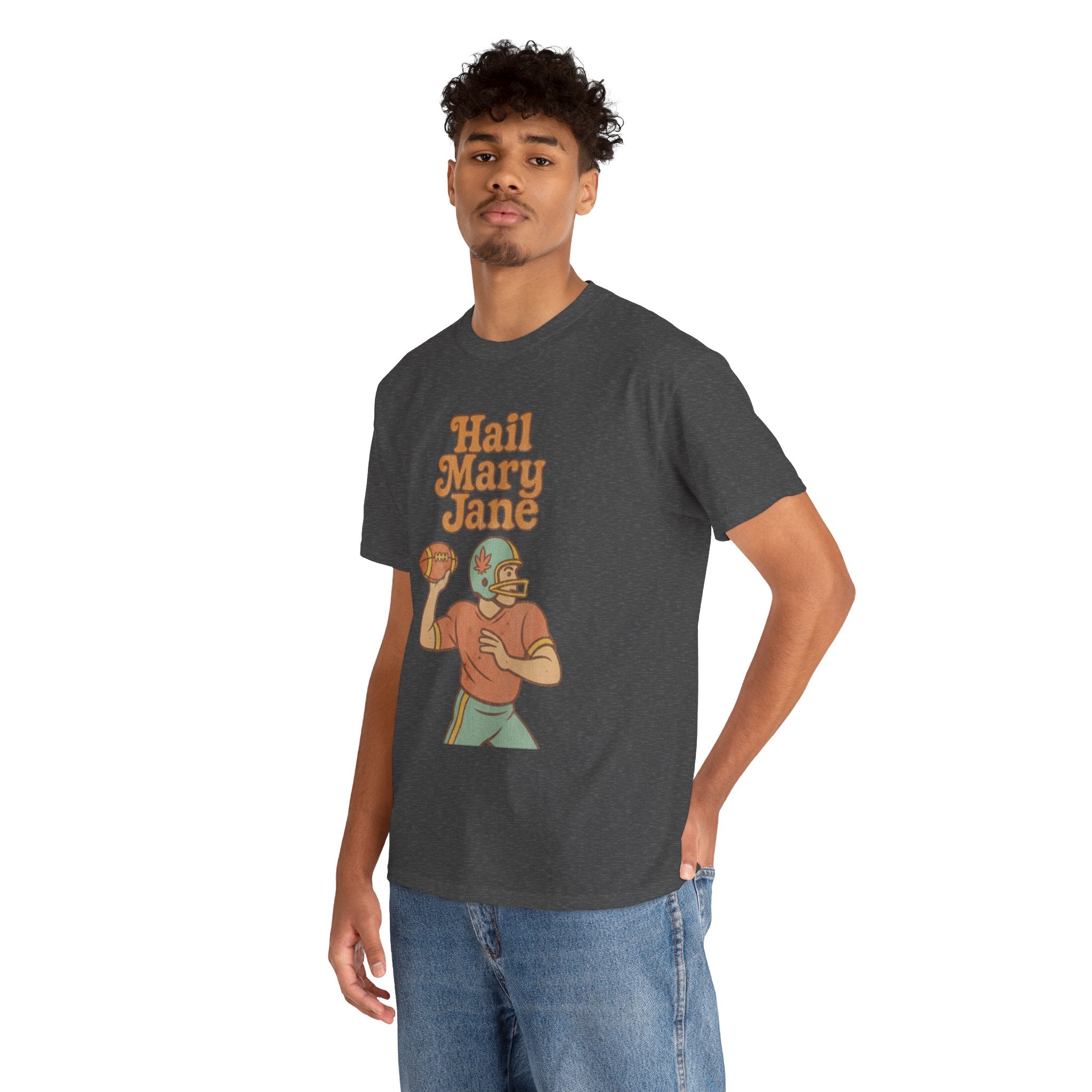 Hail Mary Jane T-Shirt – Retro Funny Football 420 Graphic Tee for Men & Women