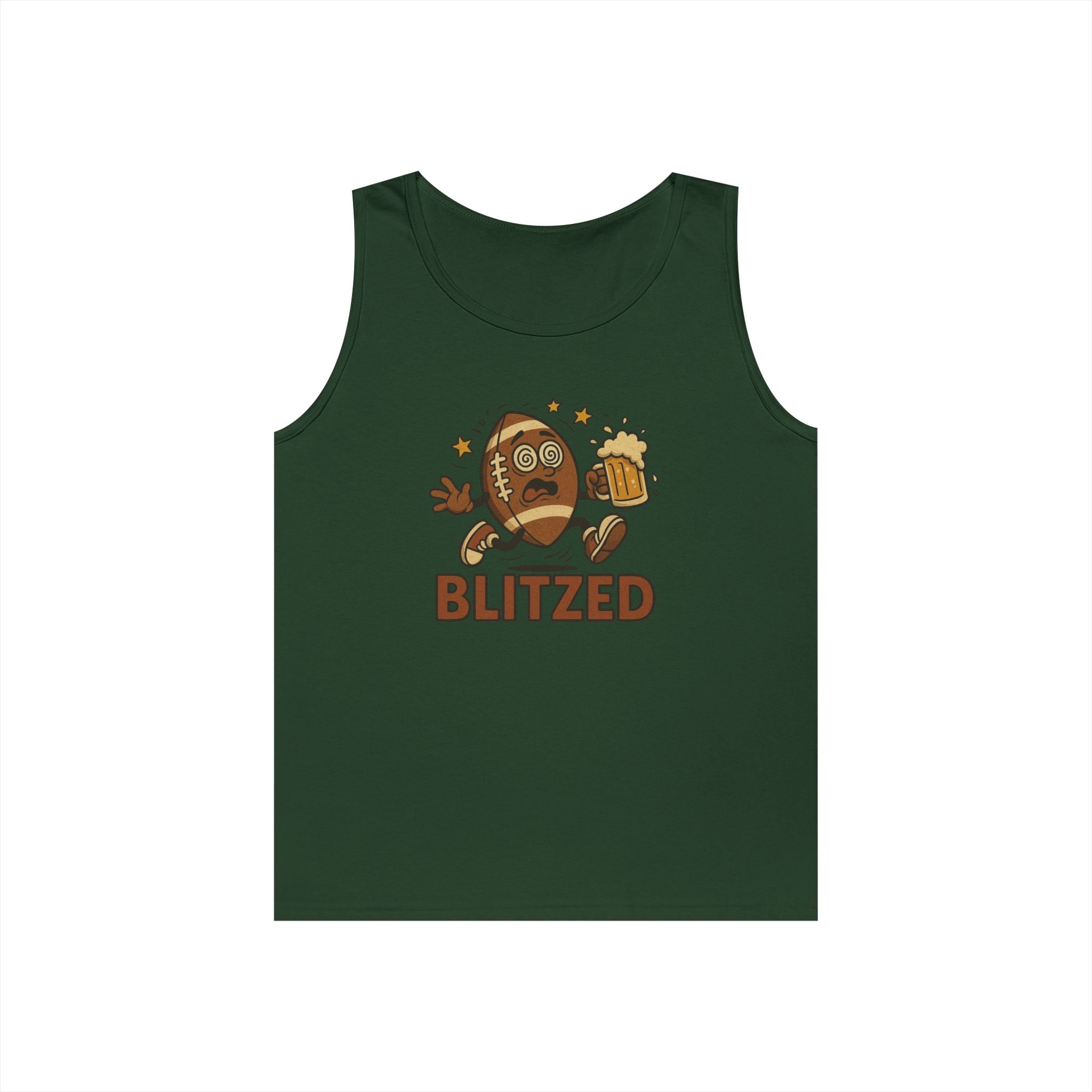 Blitzed Graphic Tank Top – Funny Football Beer T-Shirt