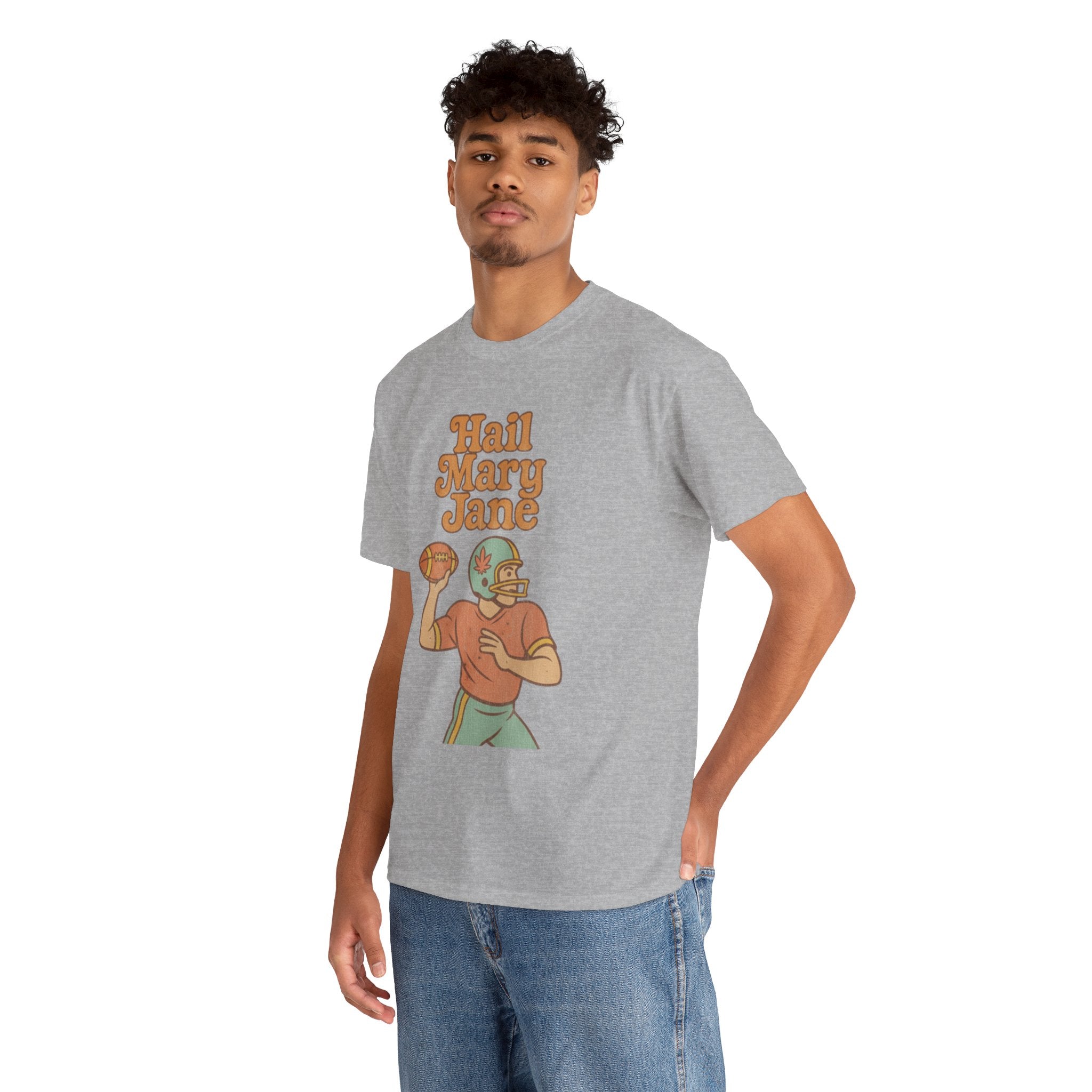 Hail Mary Jane T-Shirt – Retro Funny Football 420 Graphic Tee for Men & Women