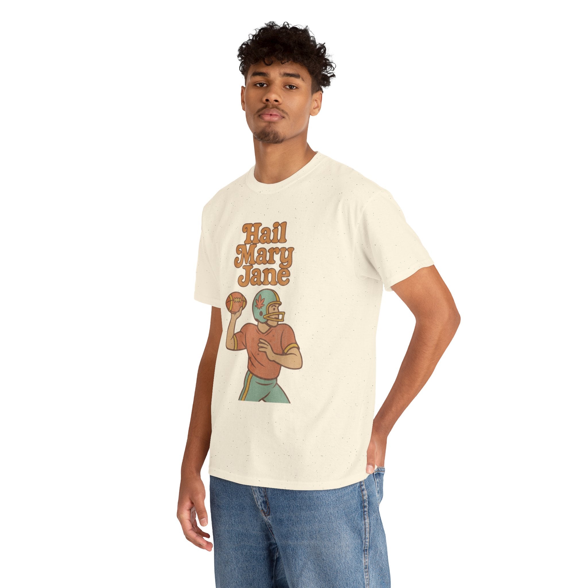 Hail Mary Jane T-Shirt – Retro Funny Football 420 Graphic Tee for Men & Women