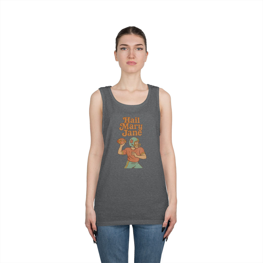 Hail Mary Jane Tank Top – Retro Funny Football 420 Graphic Tee for Men & Women