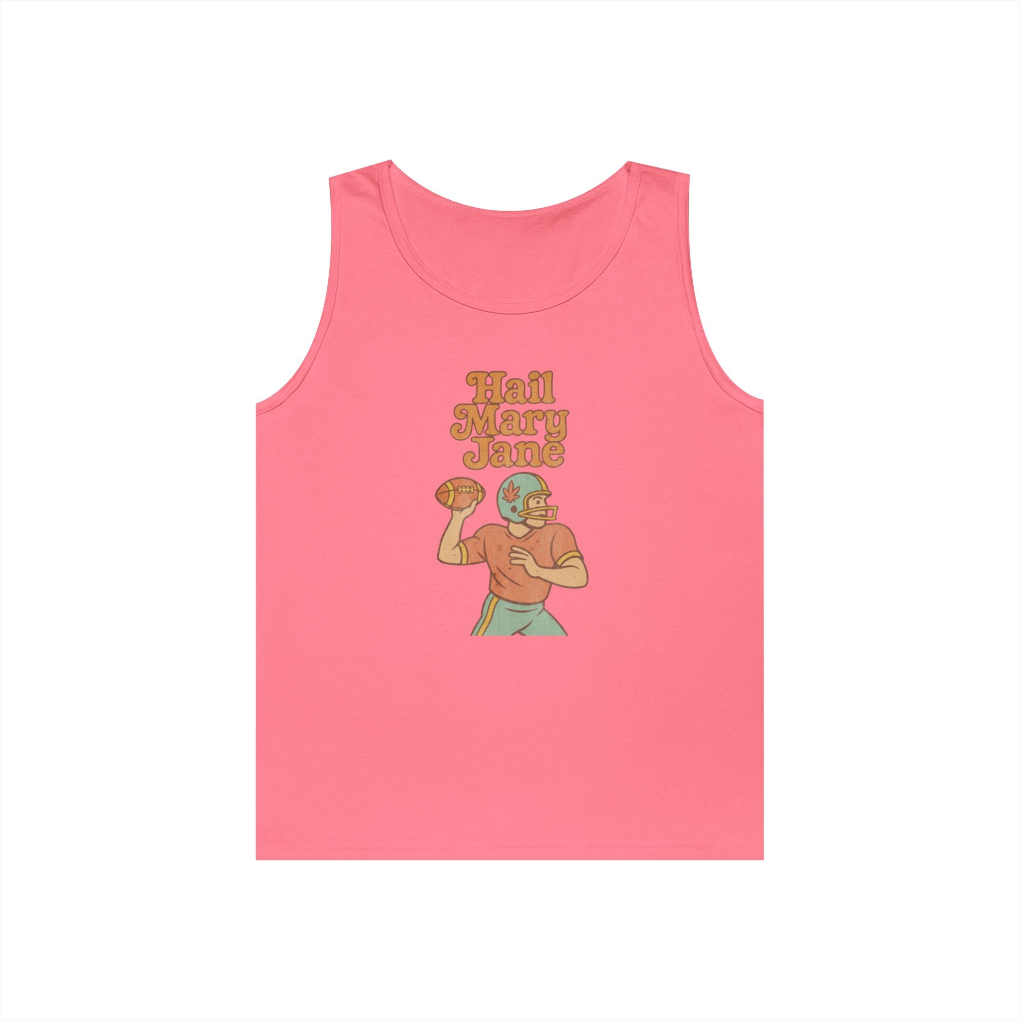Hail Mary Jane Tank Top – Retro Funny Football 420 Graphic Tee for Men & Women