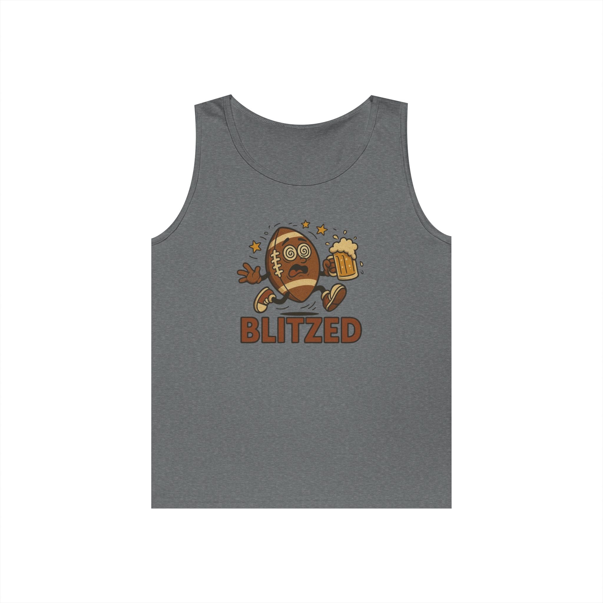 Blitzed Graphic Tank Top – Funny Football Beer T-Shirt