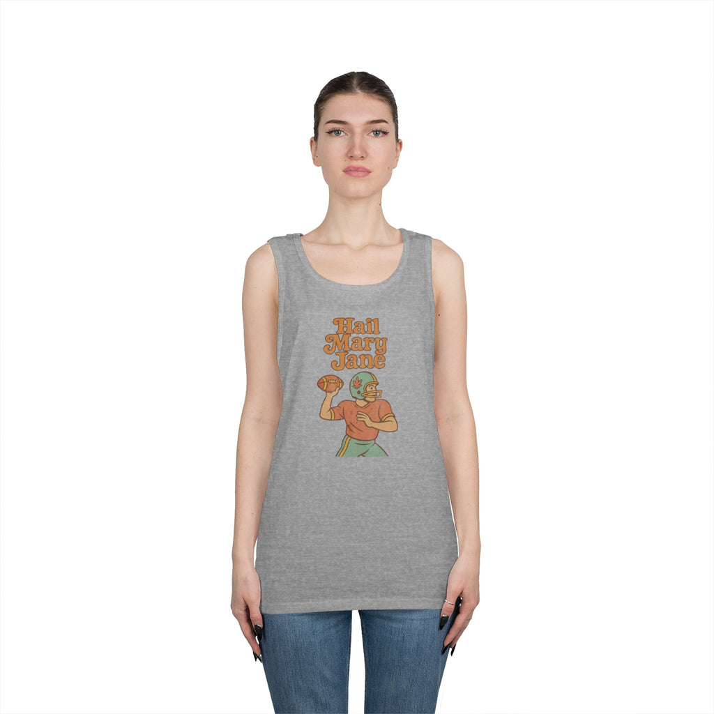 Hail Mary Jane Tank Top – Retro Funny Football 420 Graphic Tee for Men & Women