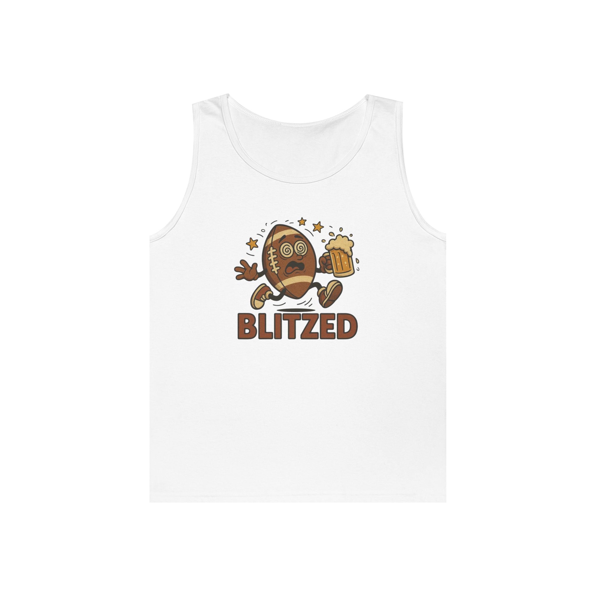 Blitzed Graphic Tank Top – Funny Football Beer T-Shirt