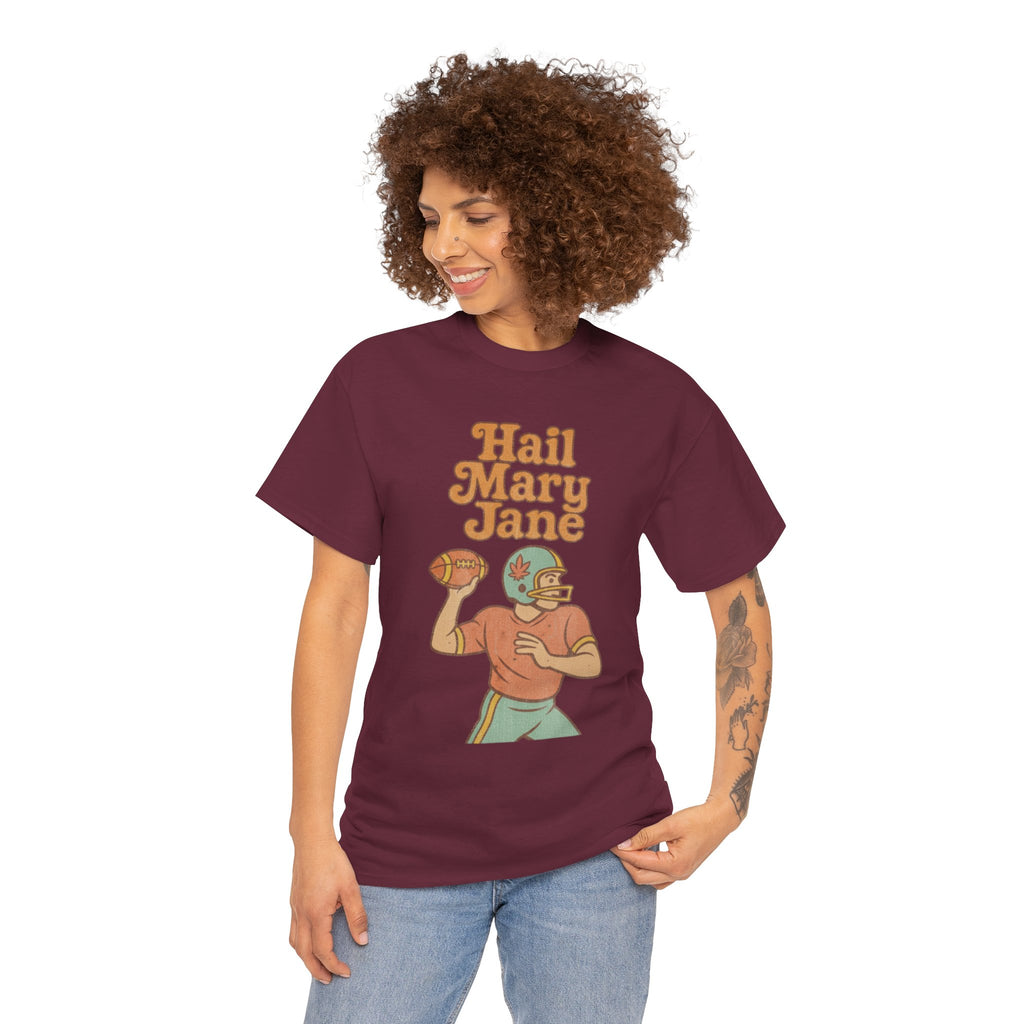 Hail Mary Jane T-Shirt – Retro Funny Football 420 Graphic Tee for Men & Women