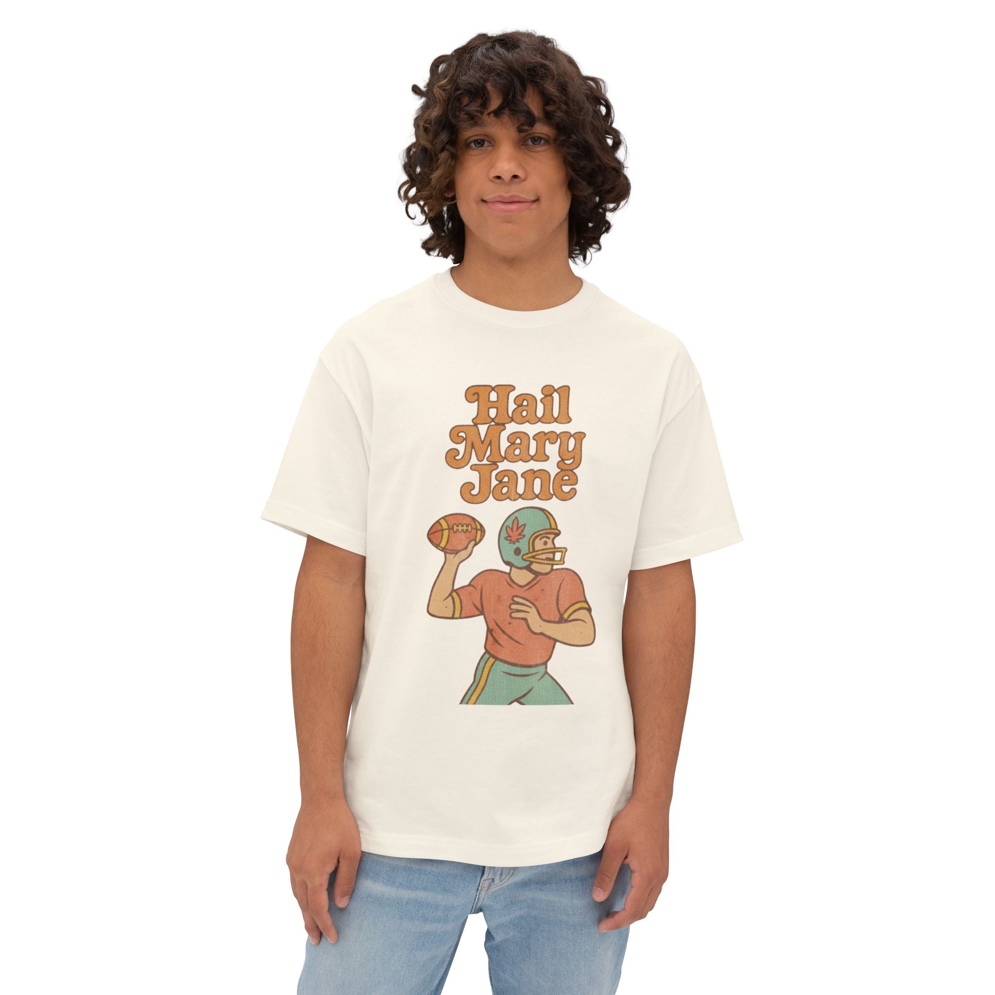 Hail Mary Jane, Unisex Oversized Boxy Tee, Distressed Style