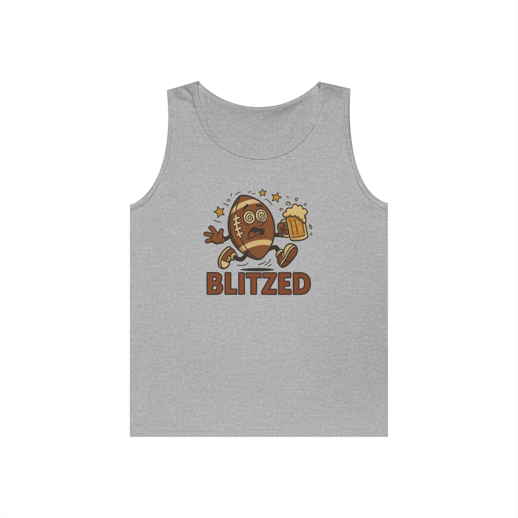 Blitzed Graphic Tank Top – Funny Football Beer T-Shirt