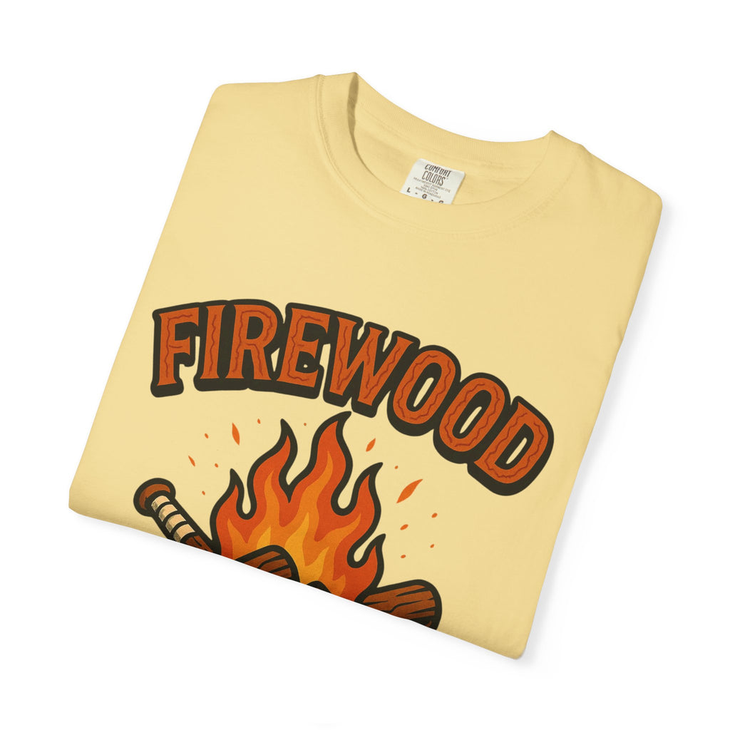 Firewood Baseball Tee – Retro Campfire Graphic Shirt