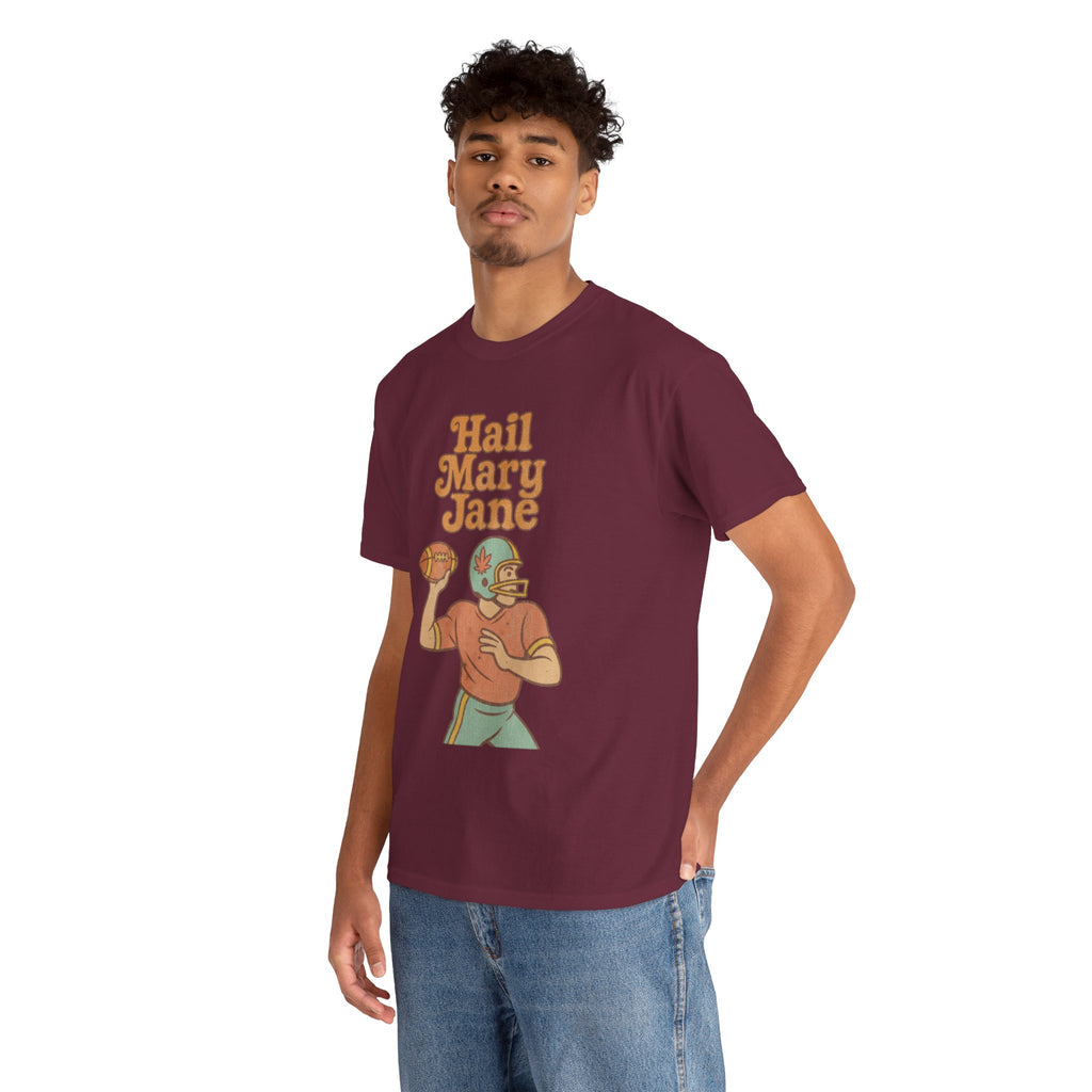 Hail Mary Jane T-Shirt – Retro Funny Football 420 Graphic Tee for Men & Women