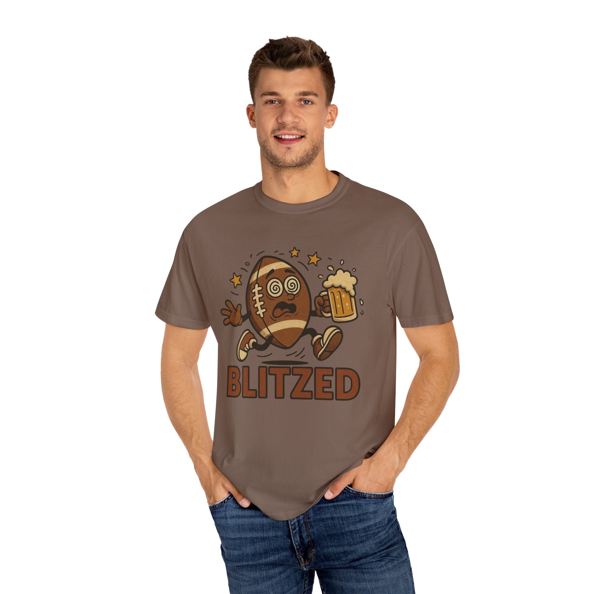 Blitzed Graphic Tee – Funny Football Beer T-Shirt