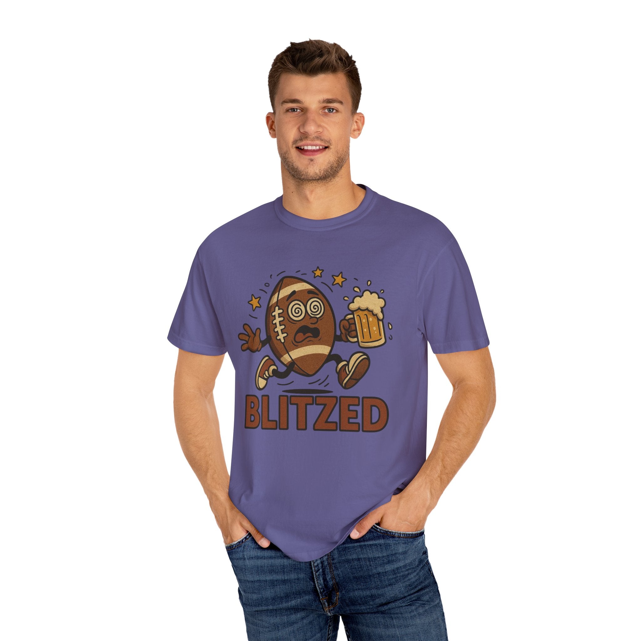 Blitzed Graphic Tee – Funny Football Beer T-Shirt