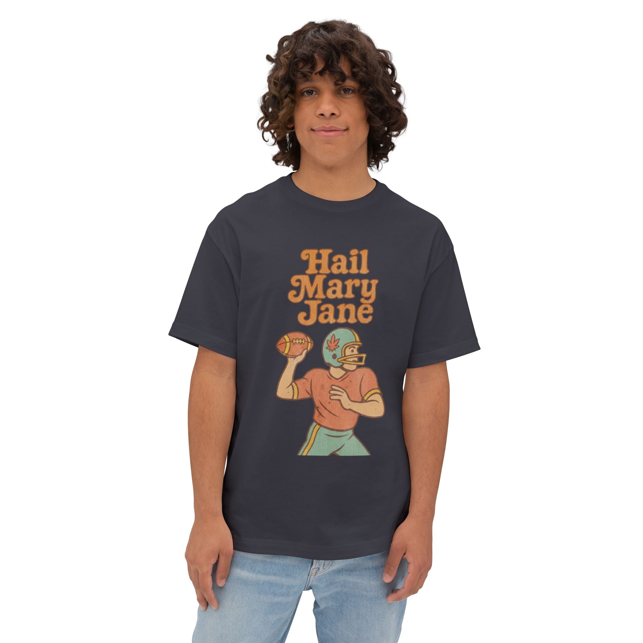 Hail Mary Jane, Unisex Oversized Boxy Tee, Distressed Style