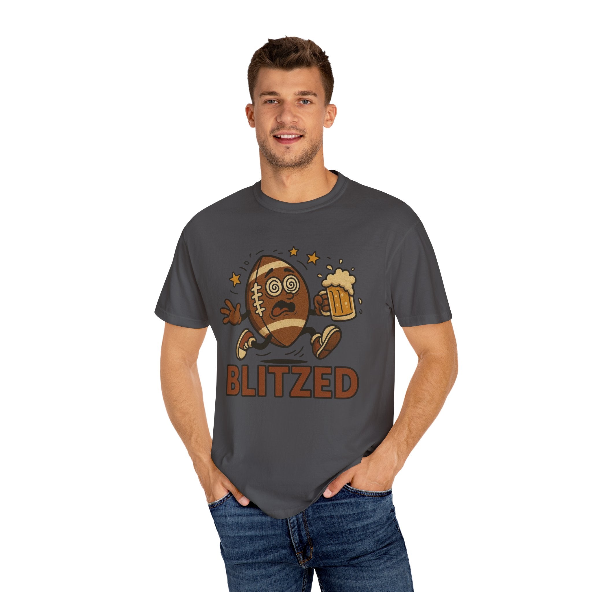 Blitzed Graphic Tee – Funny Football Beer T-Shirt