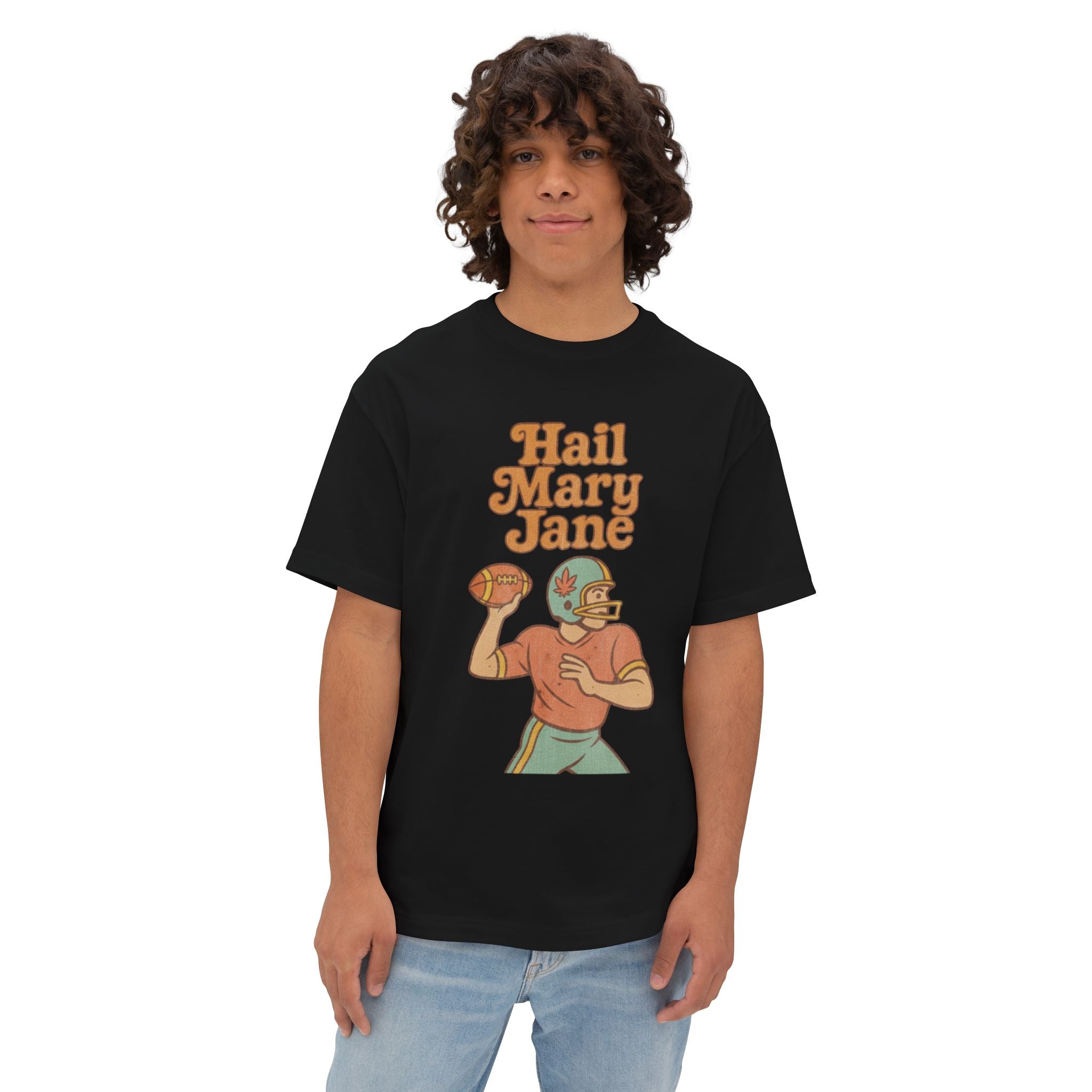 Hail Mary Jane, Unisex Oversized Boxy Tee, Distressed Style