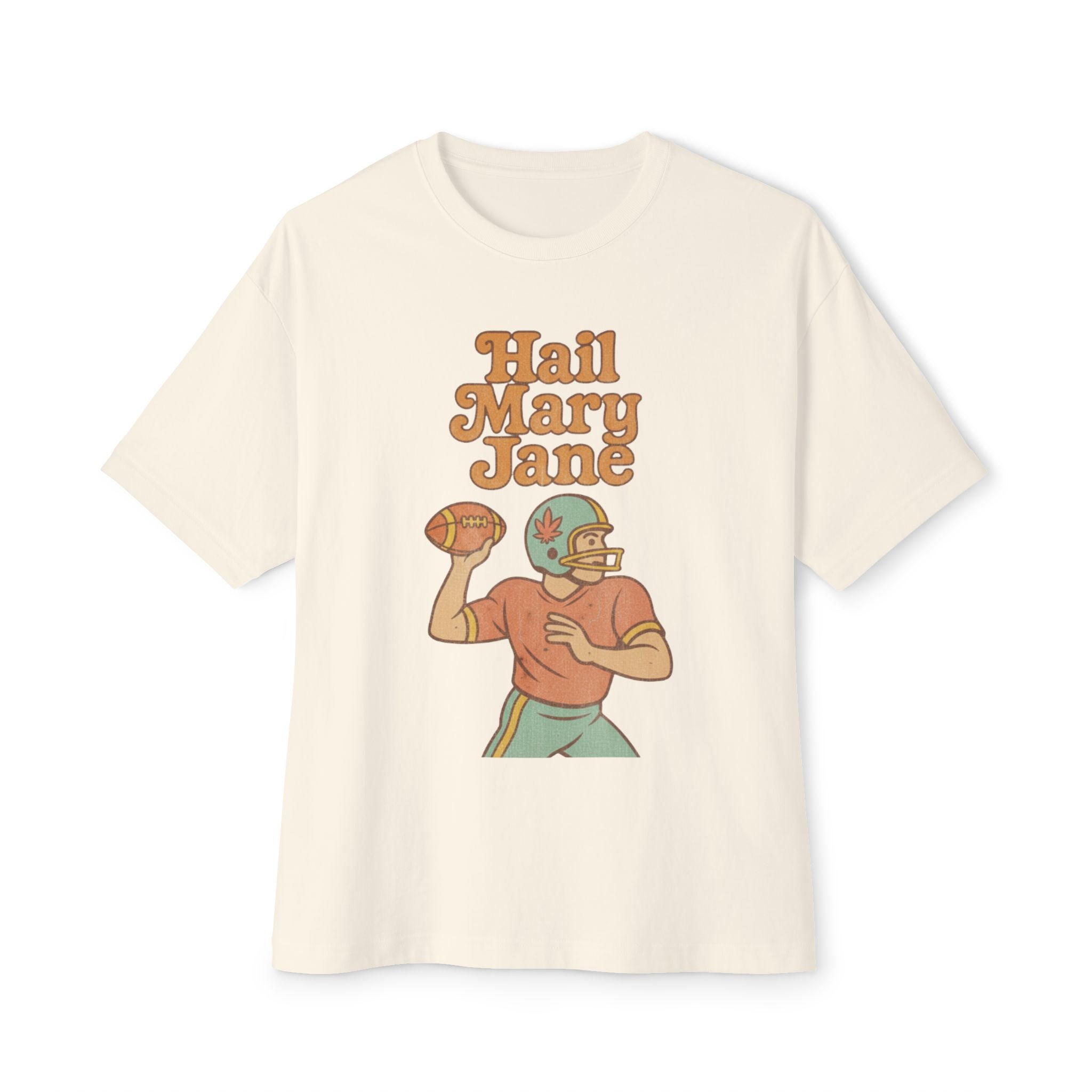 Hail Mary Jane, Unisex Oversized Boxy Tee, Distressed Style