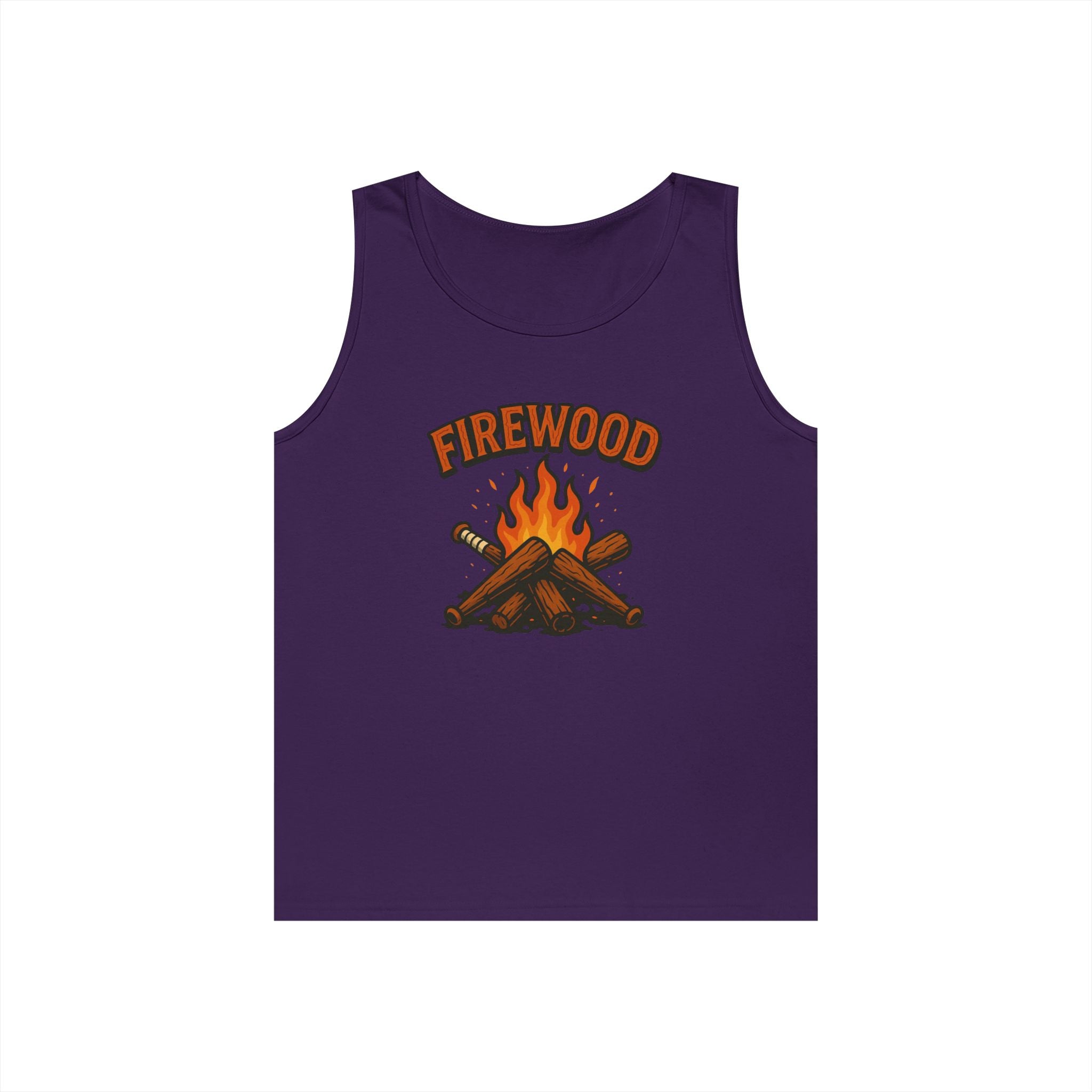 Firewood Baseball Tank Top – Retro Campfire Graphic Shirt