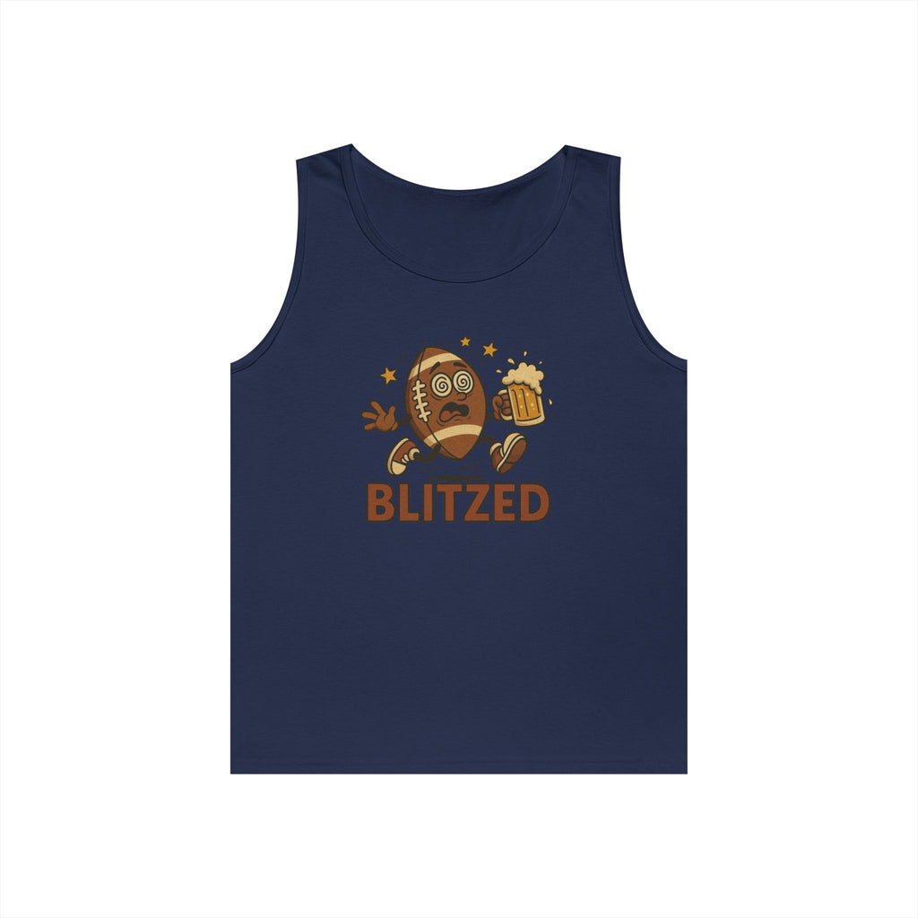 Blitzed Graphic Tank Top – Funny Football Beer T-Shirt