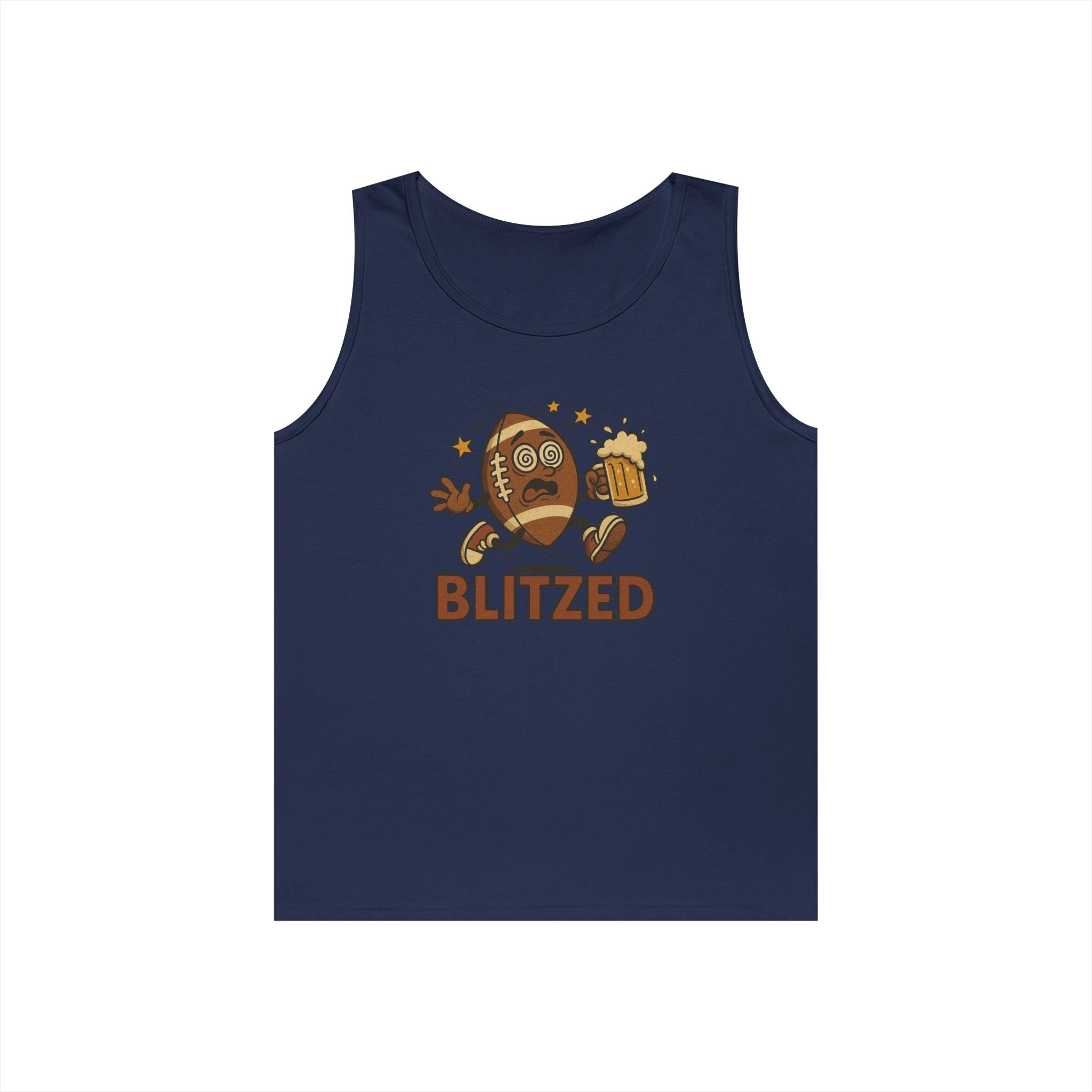 Blitzed Graphic Tank Top – Funny Football Beer T-Shirt