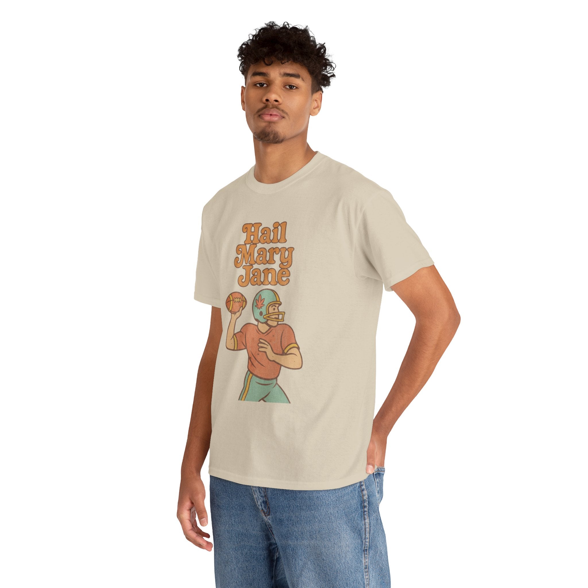 Hail Mary Jane T-Shirt – Retro Funny Football 420 Graphic Tee for Men & Women