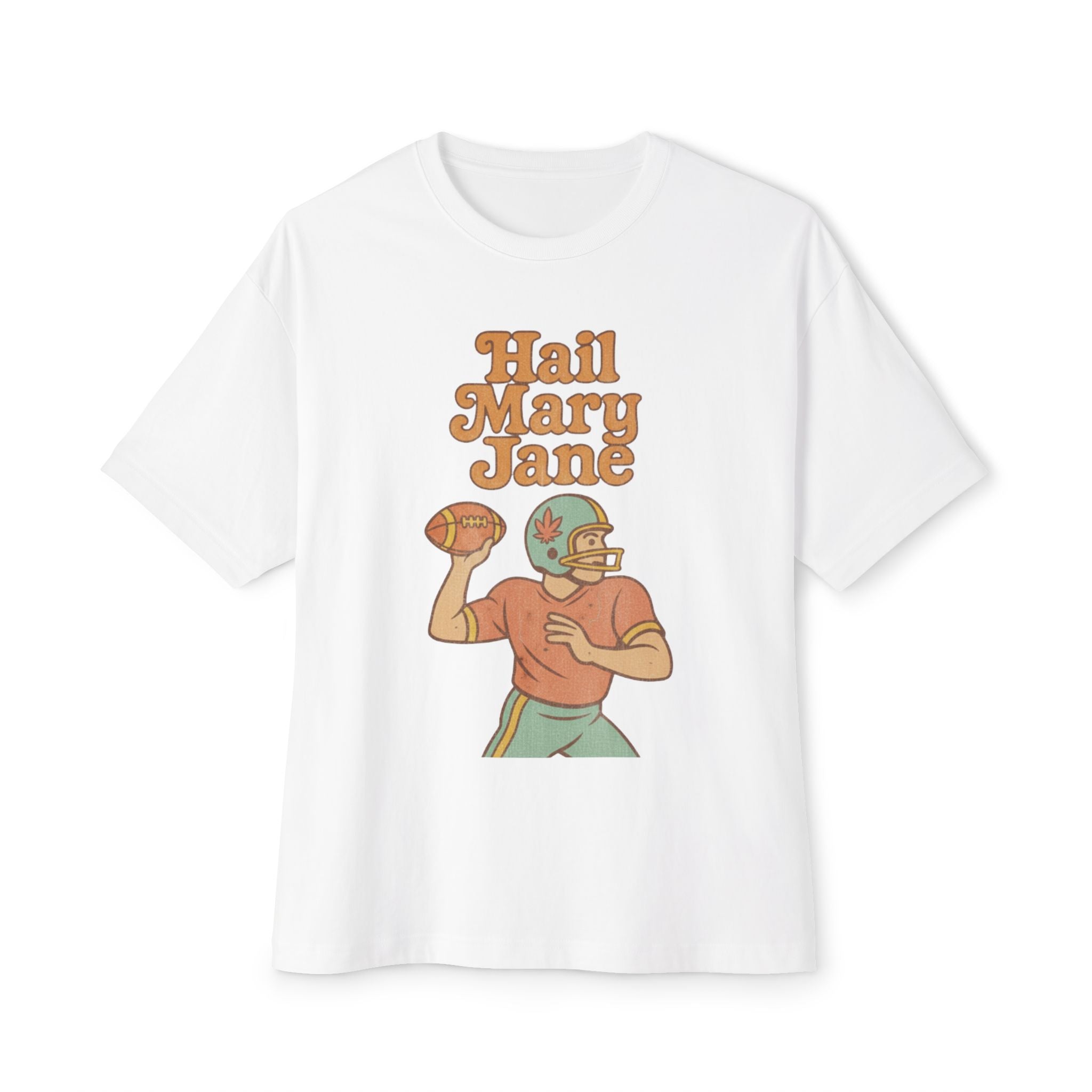 Hail Mary Jane, Unisex Oversized Boxy Tee, Distressed Style
